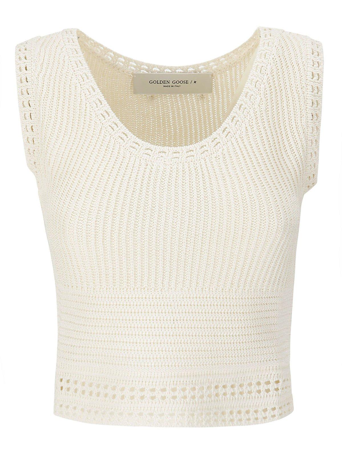 Shop Golden Goose Journey Knitted Top In White