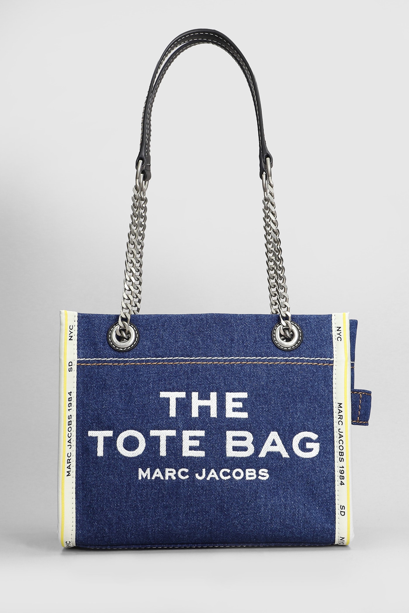 Shop Marc Jacobs The Small Tote Tote In Blue Cotton