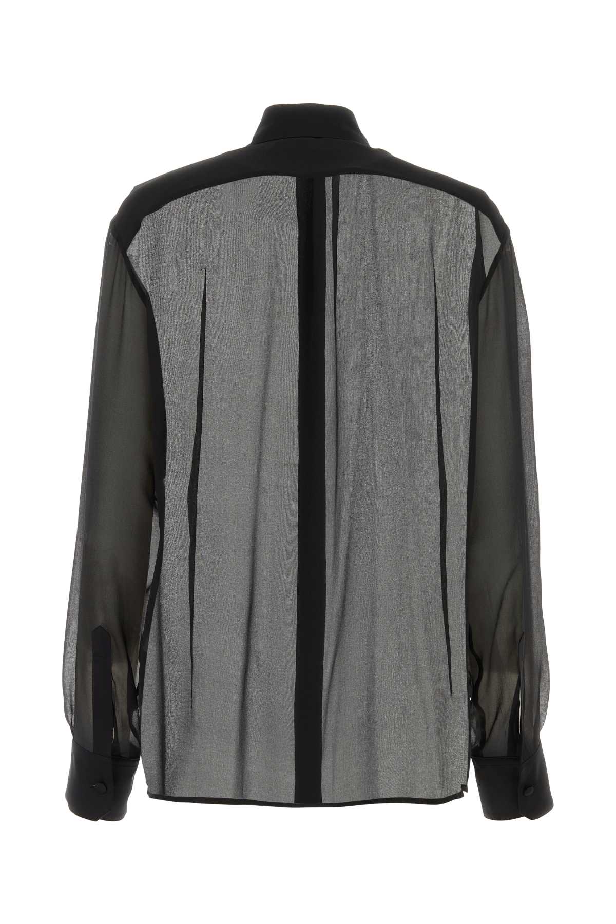 Shop Dolce & Gabbana Black Stretch Silk Shirt In Nero