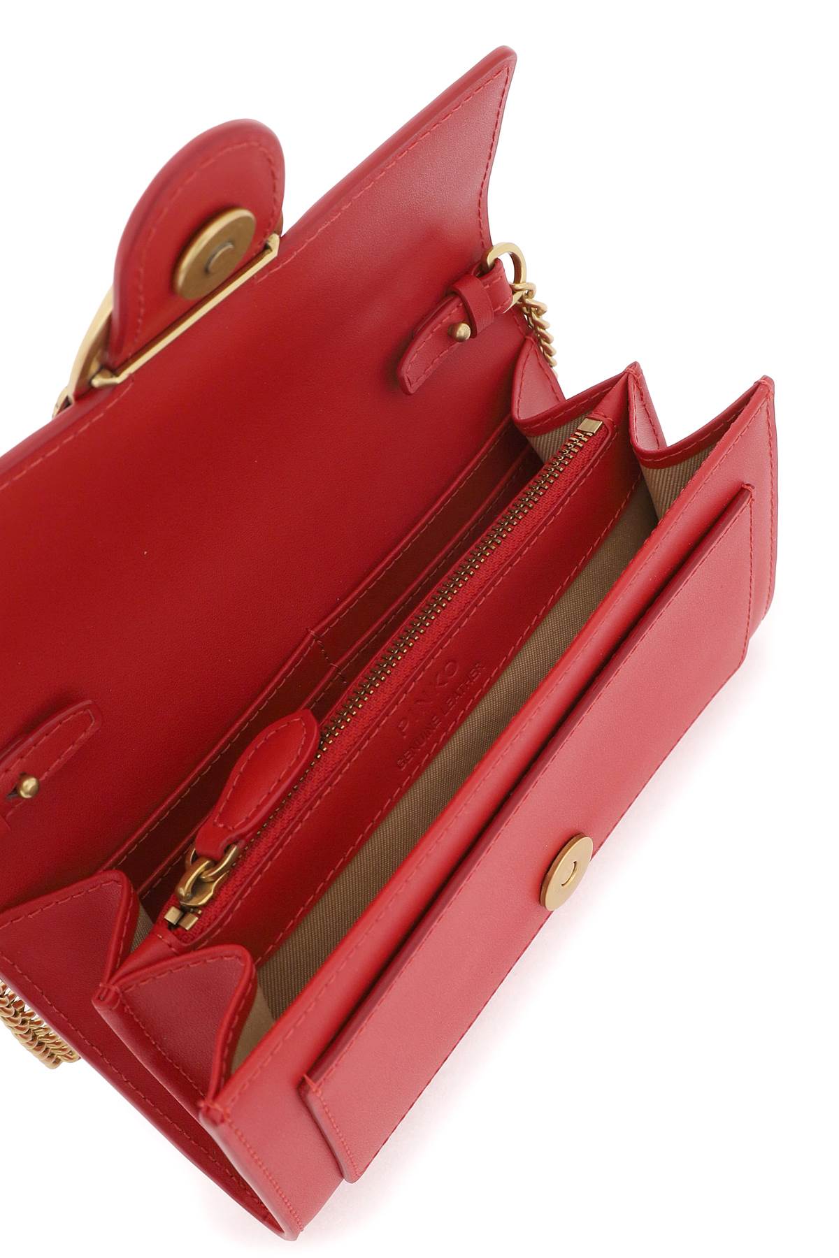 Shop Pinko Love Bag Simply Crossbody Bag In Rosso Gold