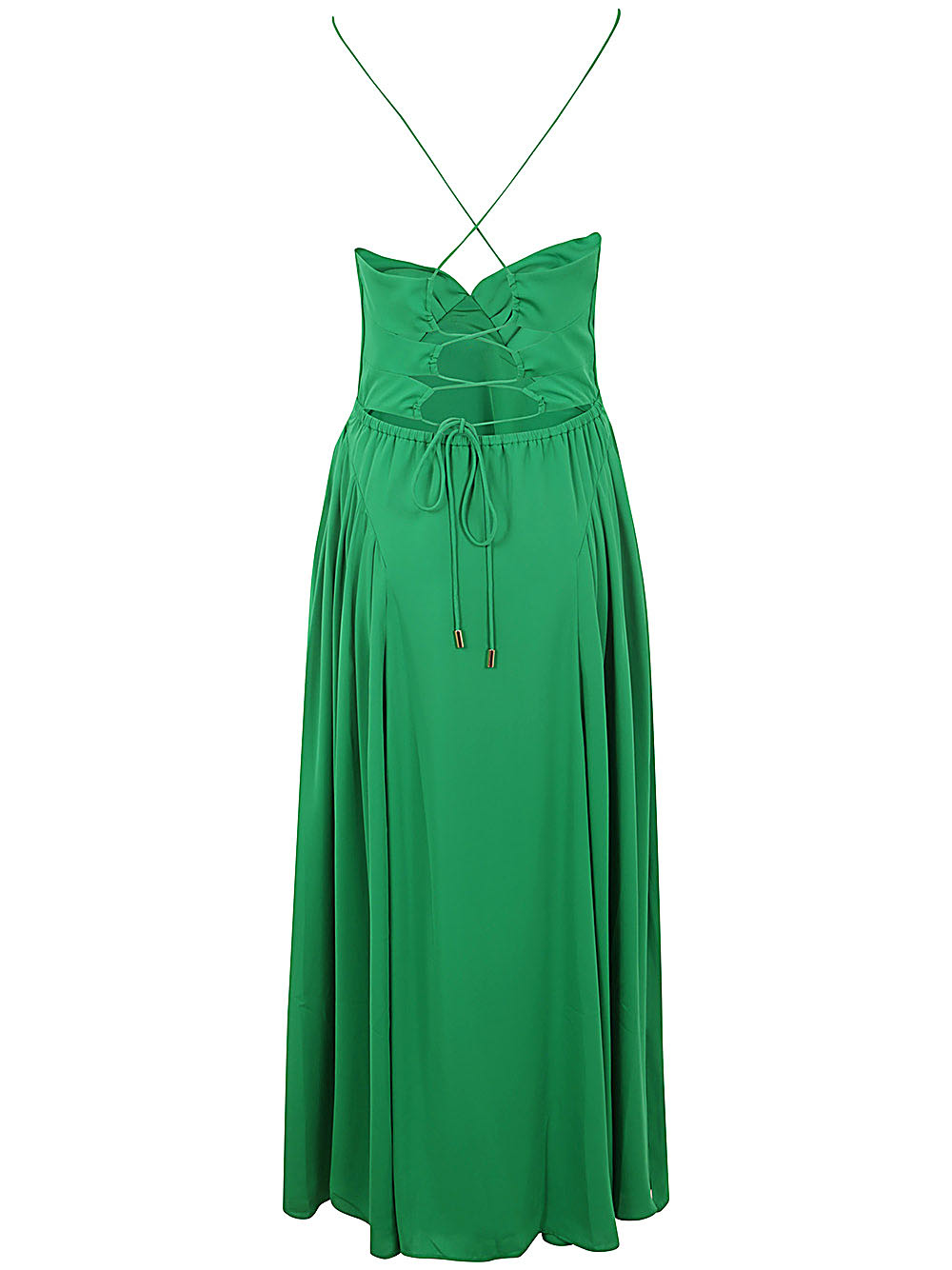 Shop Self-portrait Green Viscose Midi Dress In G Green