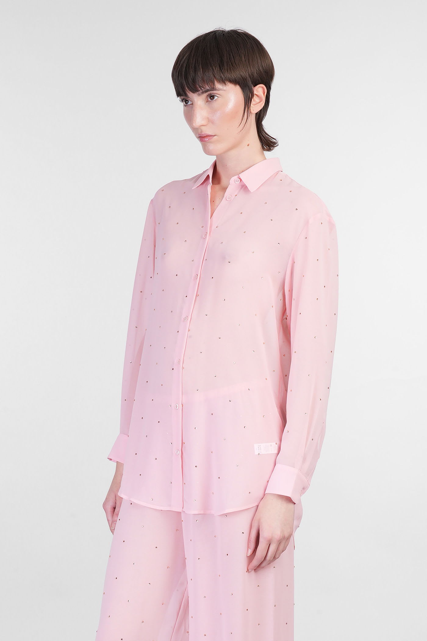 Mc2 Saint Barth Brigitte Shirt In Rose-pink Polyester In Pink
