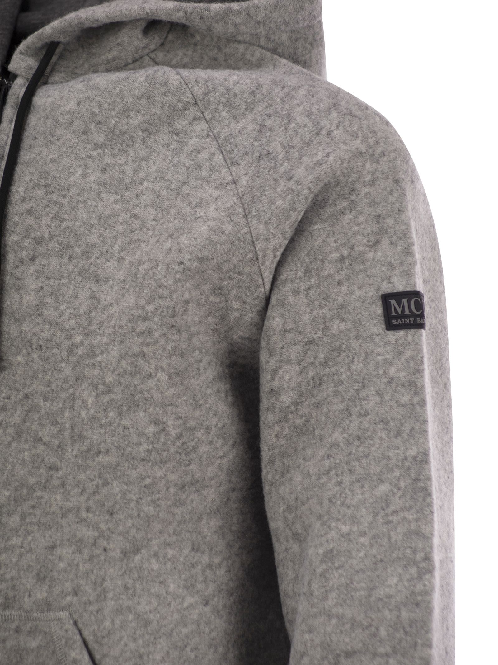 Shop Mc2 Saint Barth Carrel - Sweatshirt In Technical Fabric In Melange Grey