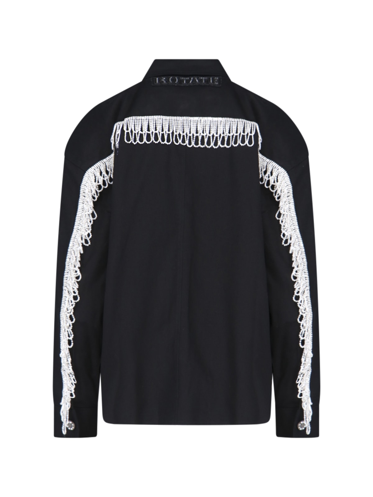 Shop Rotate Birger Christensen Crystal Shirt Jacket In Black