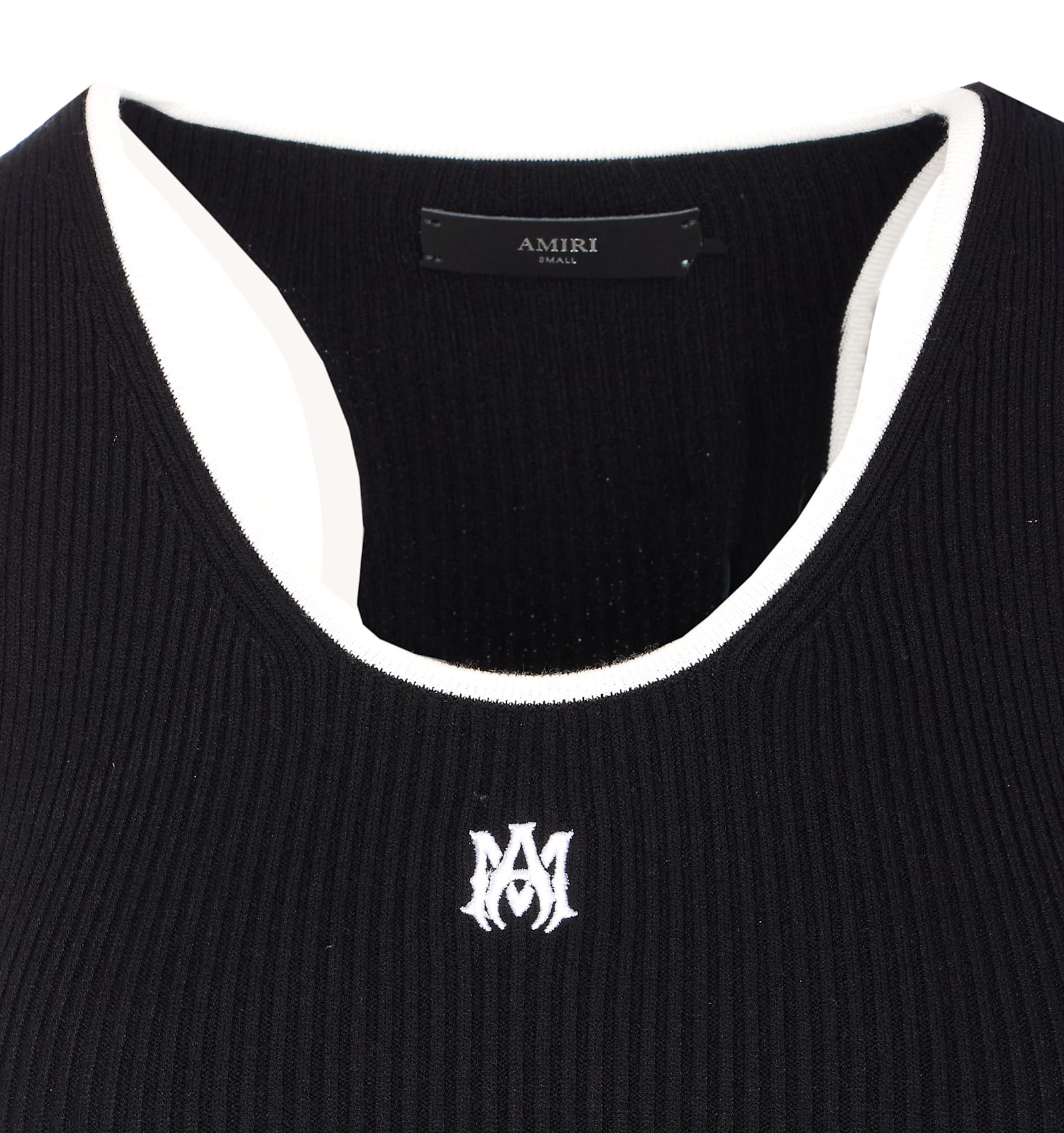 Amiri Ma Embroidered Ribbed Racerback Mini Dress