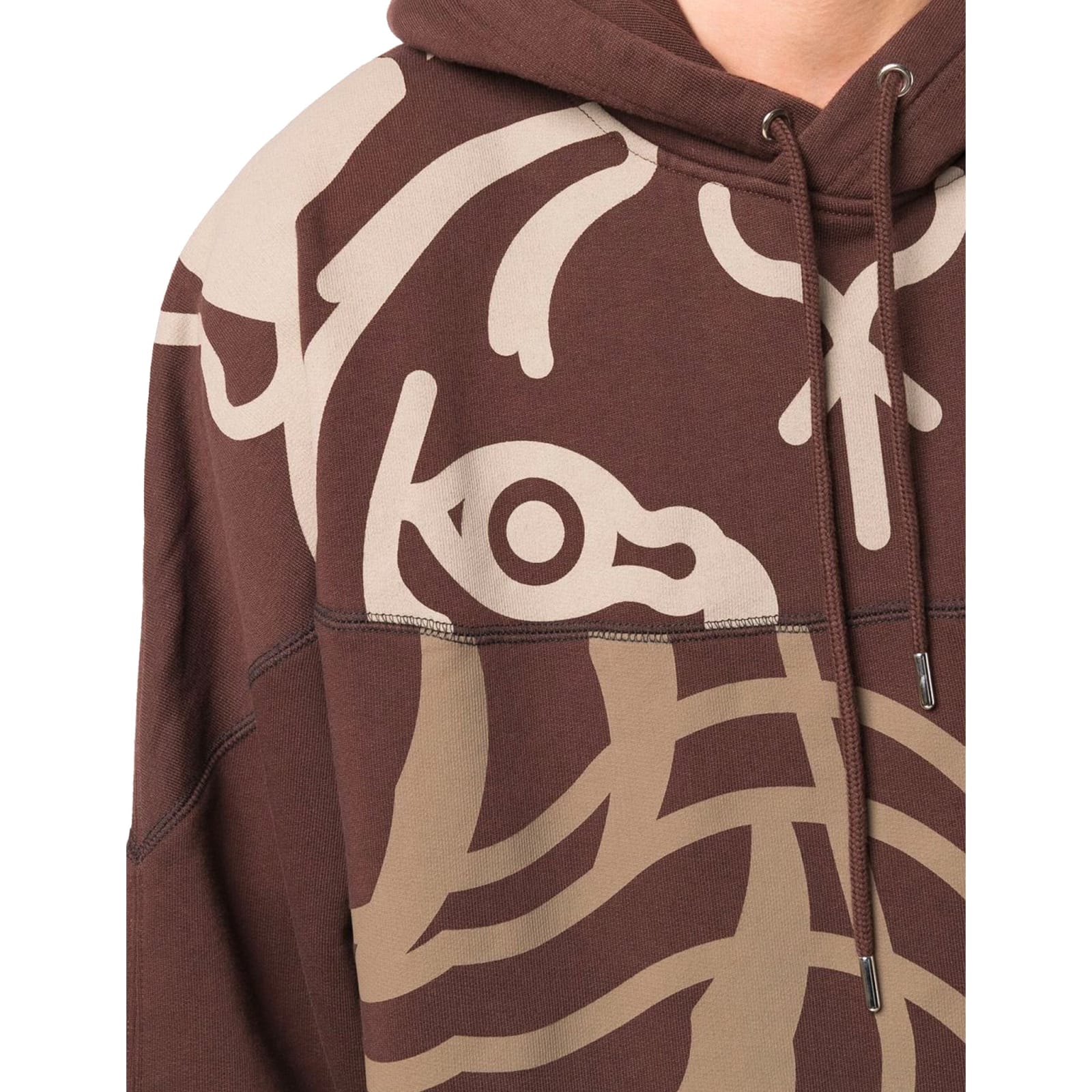 Shop Kenzo Tiger-print Pullover Hoodie Sweatshirt In Brown
