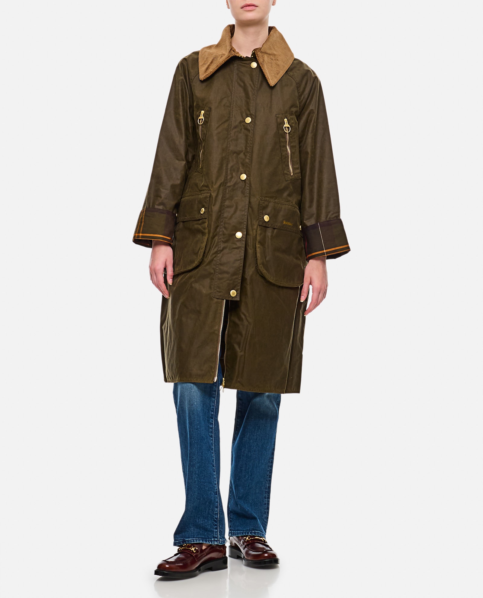 Shop Barbour Ebberston Wax Coat In Sn91 Beech/classic