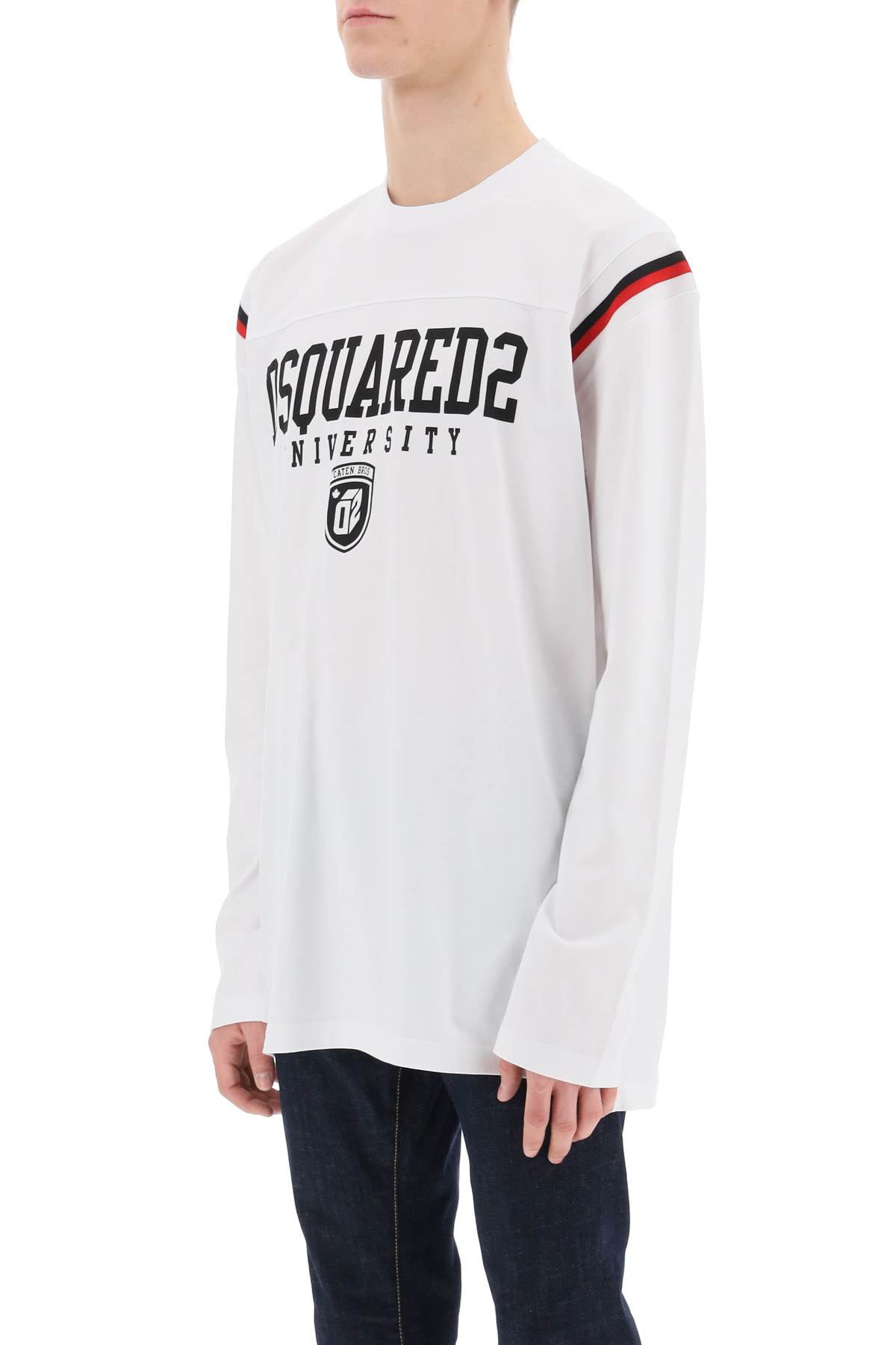 Dsquared2 Varsity Logo Long Sleeved T-shirt In White (white)