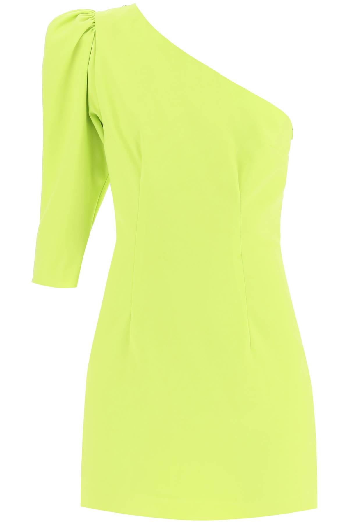 Shop Dsquared2 One Shoulder Mini Dress In Green Lemonade (green)