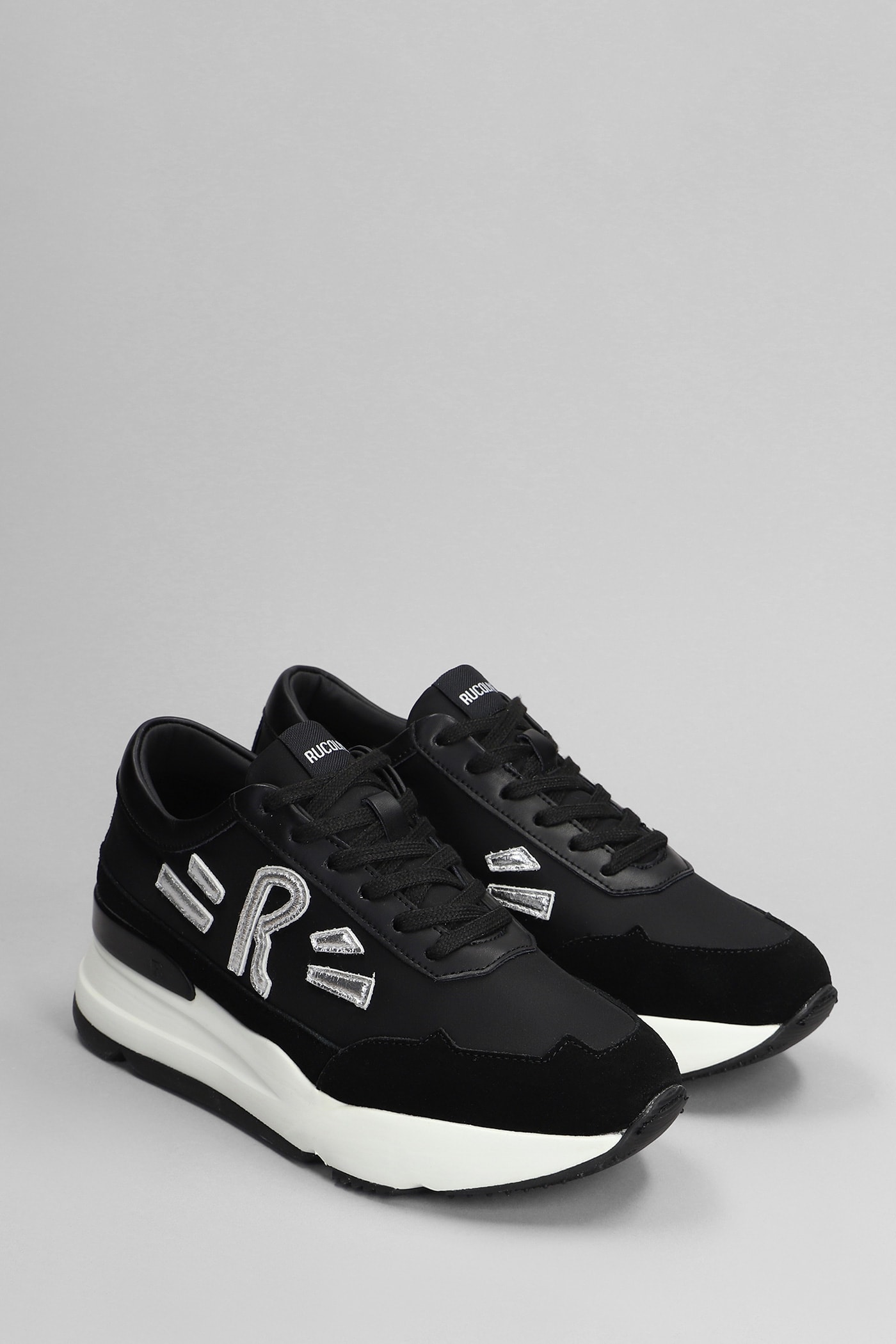 Shop Ruco Line R-evolve Sneakers In Black Suede And Leather