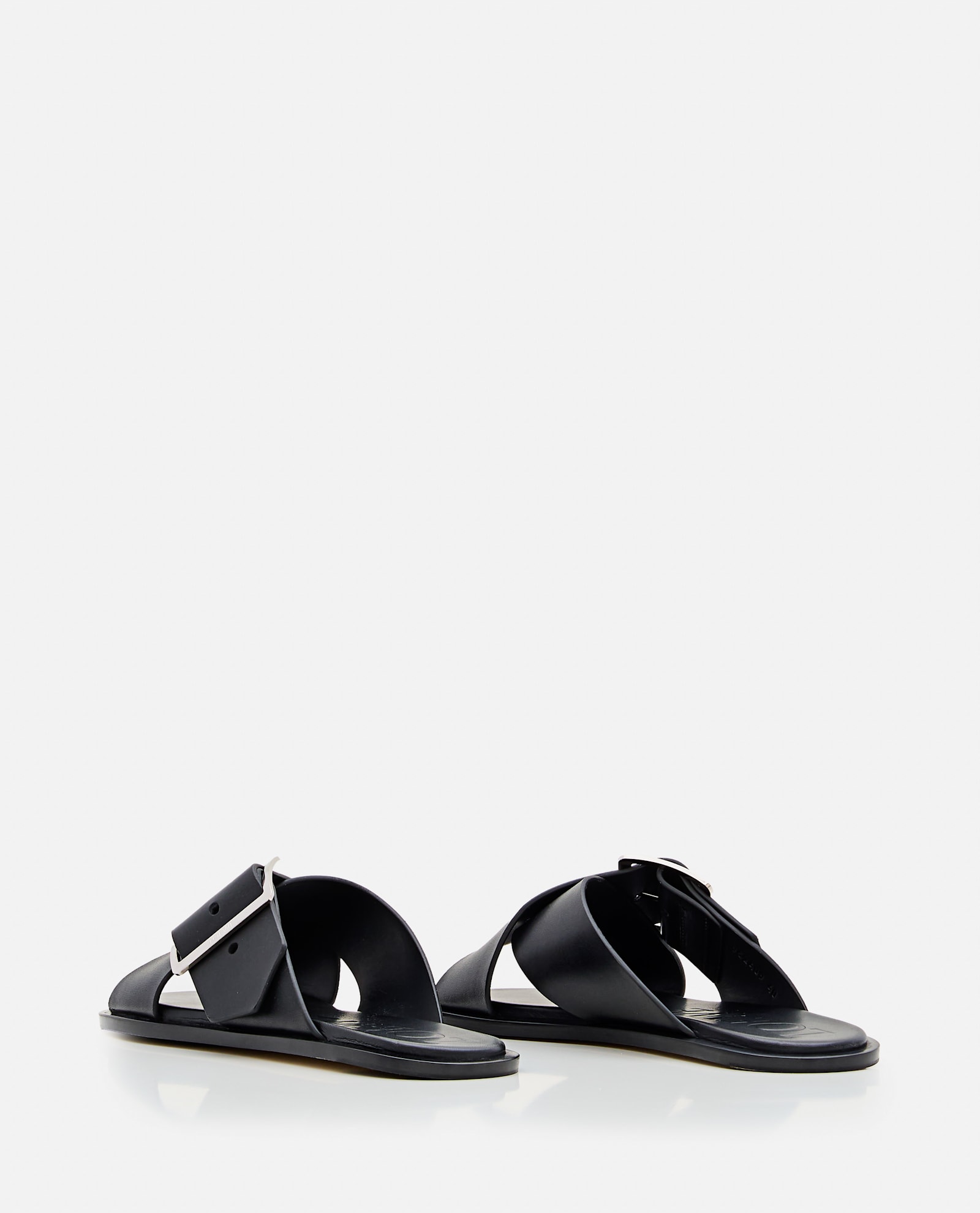 Loewe Sandalo Piatto Petal Belt In Pelle Di Vitello Conciata Al Vegetale In Black