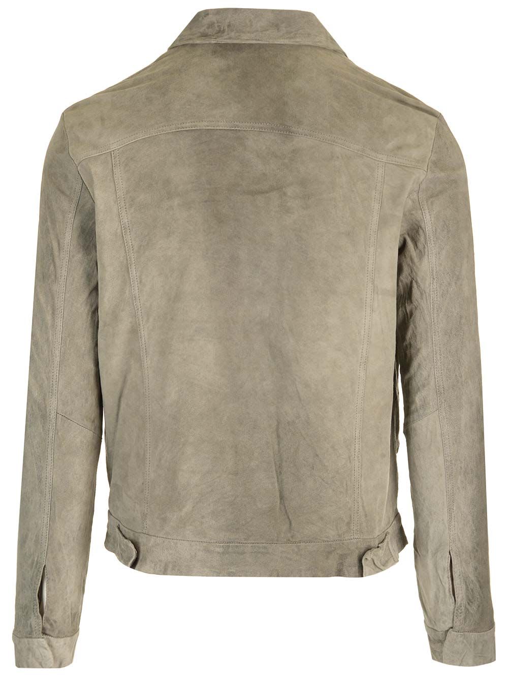 Shop Giorgio Brato Leather Jacket Sage-colored In Green