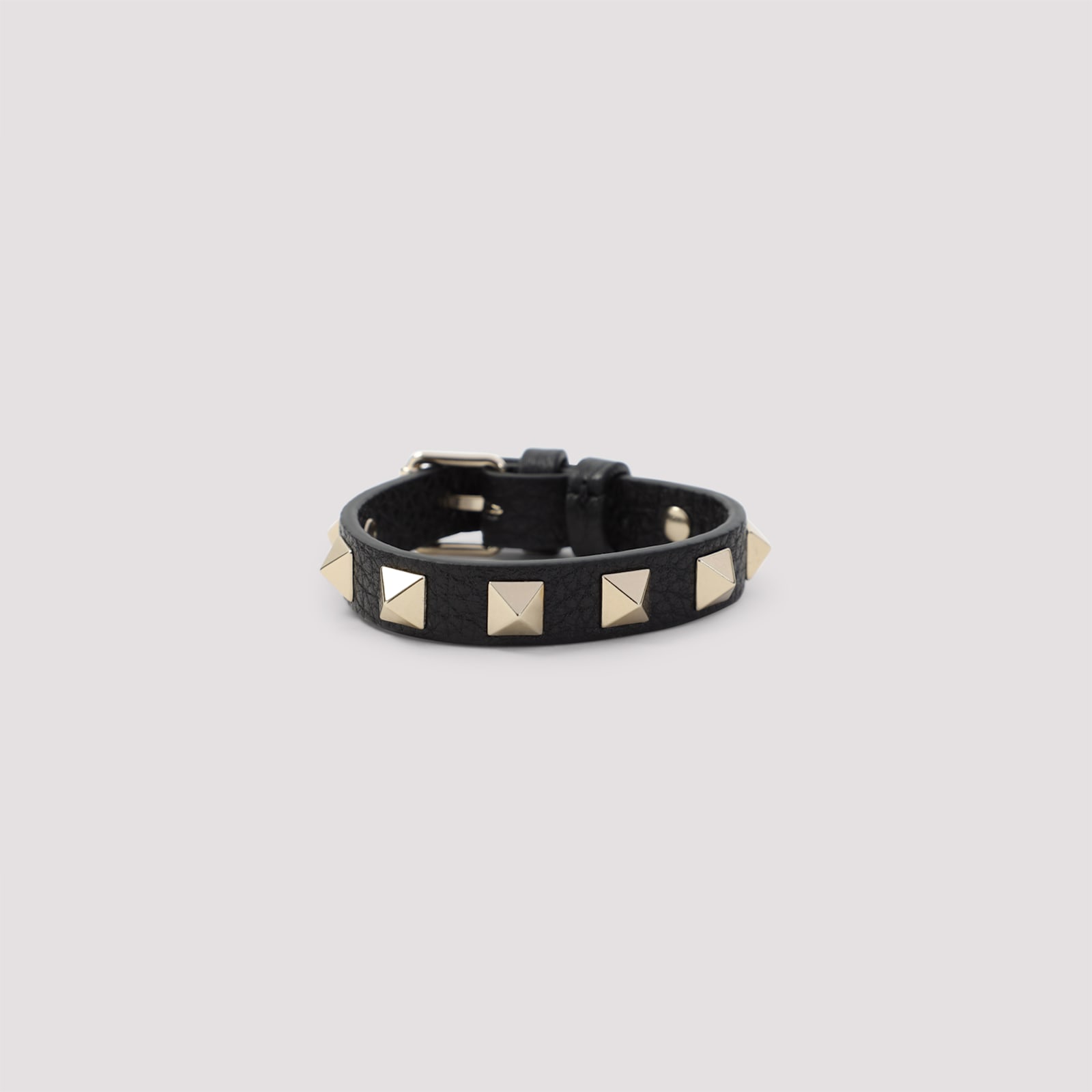 Shop Valentino Leather Bracelet In No Nero