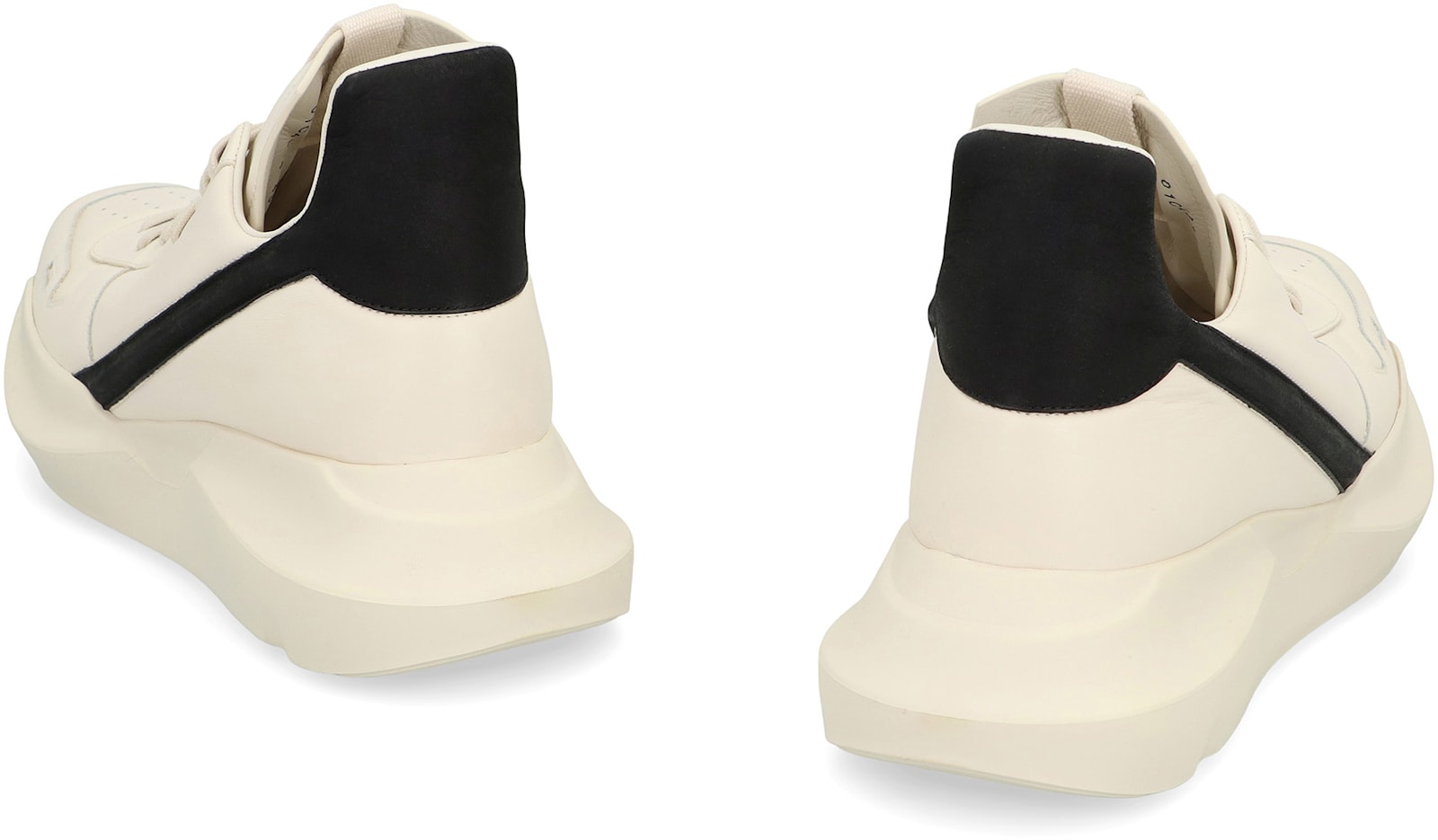 Rick Owens Geo Geth Leather High-top Sneakers In Panna