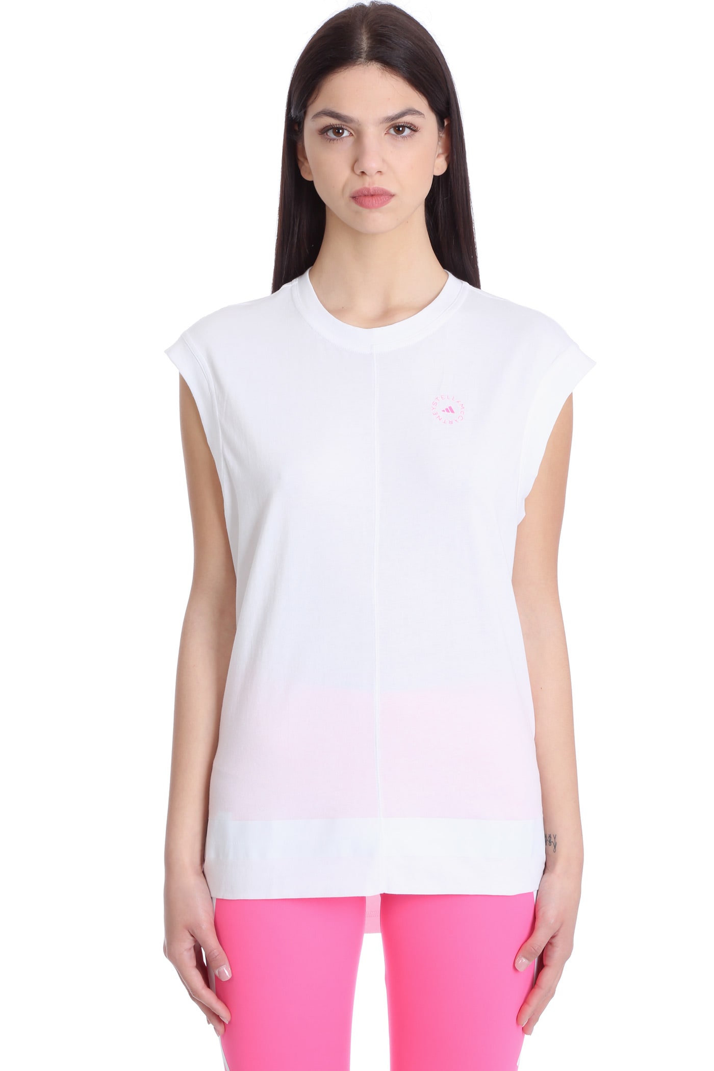 Adidas By Stella Mccartney Sport T-shirts & Tops In White Cotton