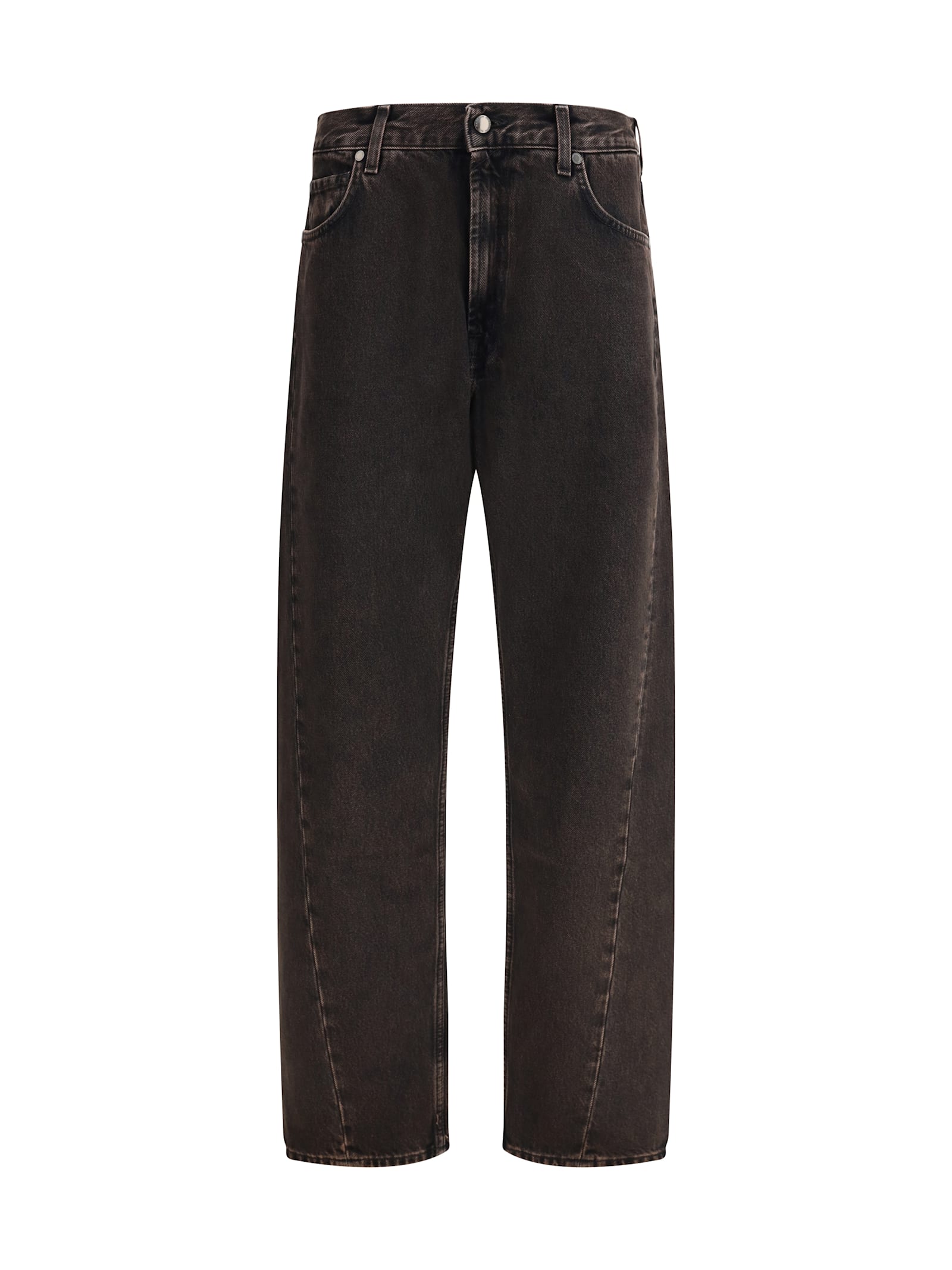7 For All Mankind Twisted Modern Straight Jeans In Brown