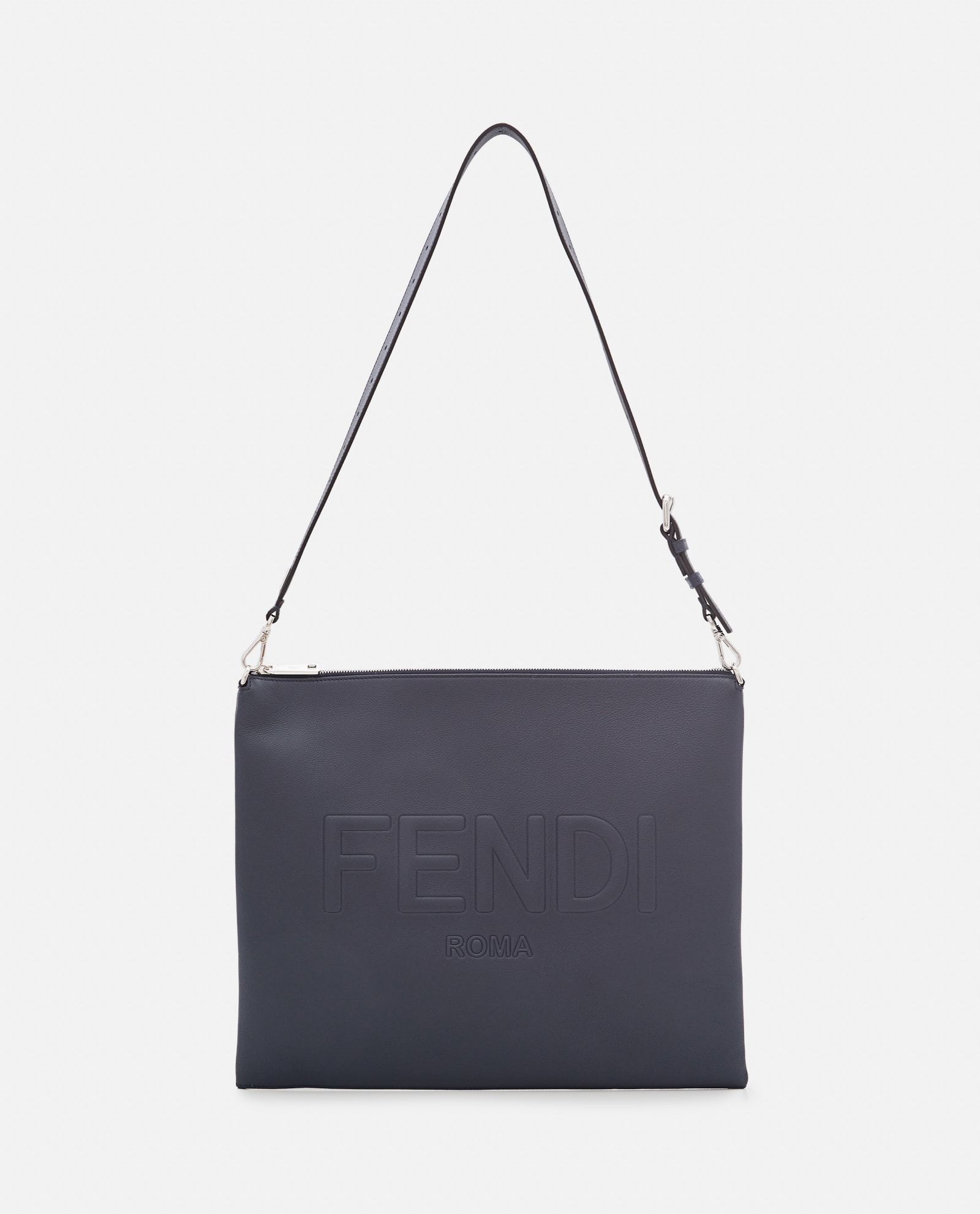 Shop Fendi Leather  Messenger In Blue