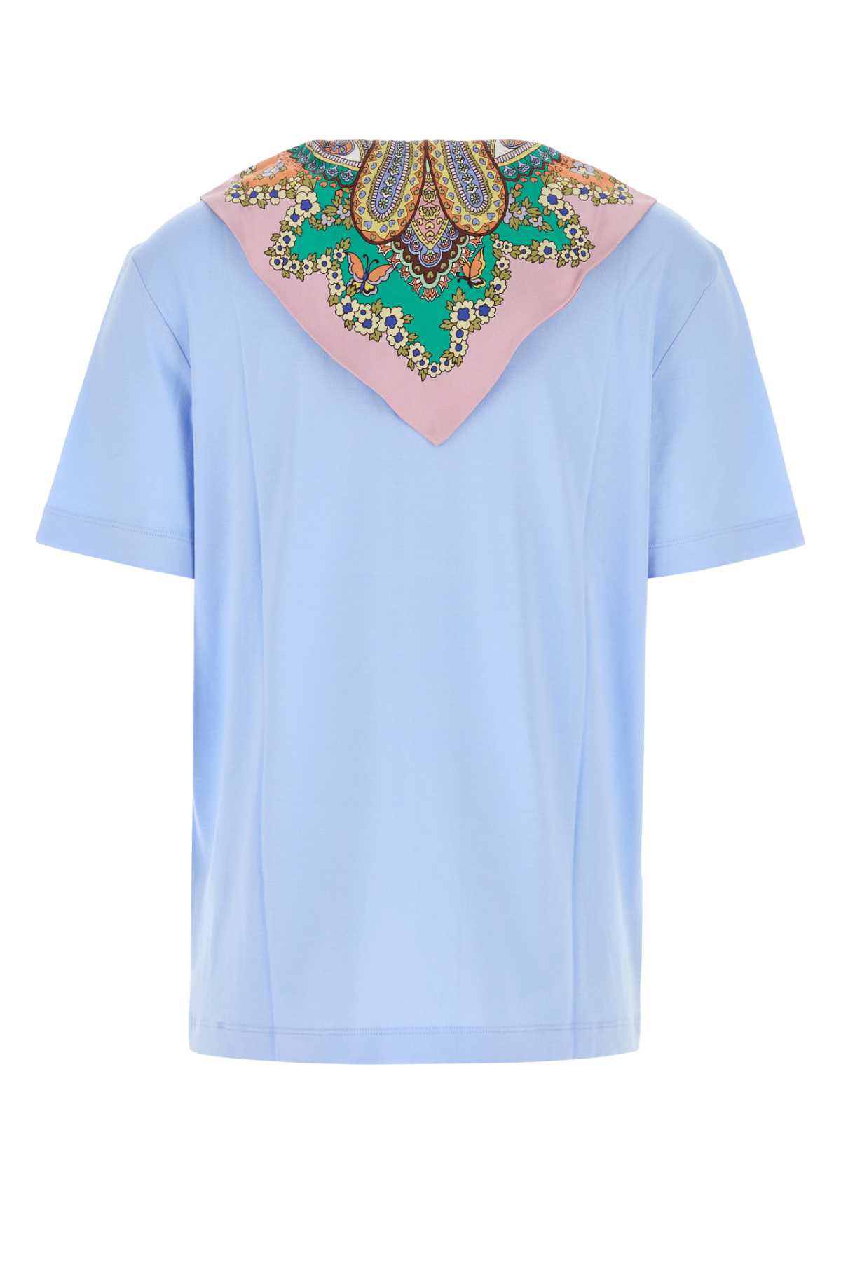 Shop Etro Light Blue Cotton Oversize Shirt