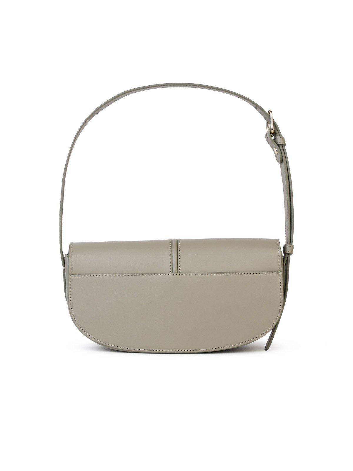 Shop Apc Half-moon Betty Shoulder Bag In Kaw Green Taupe