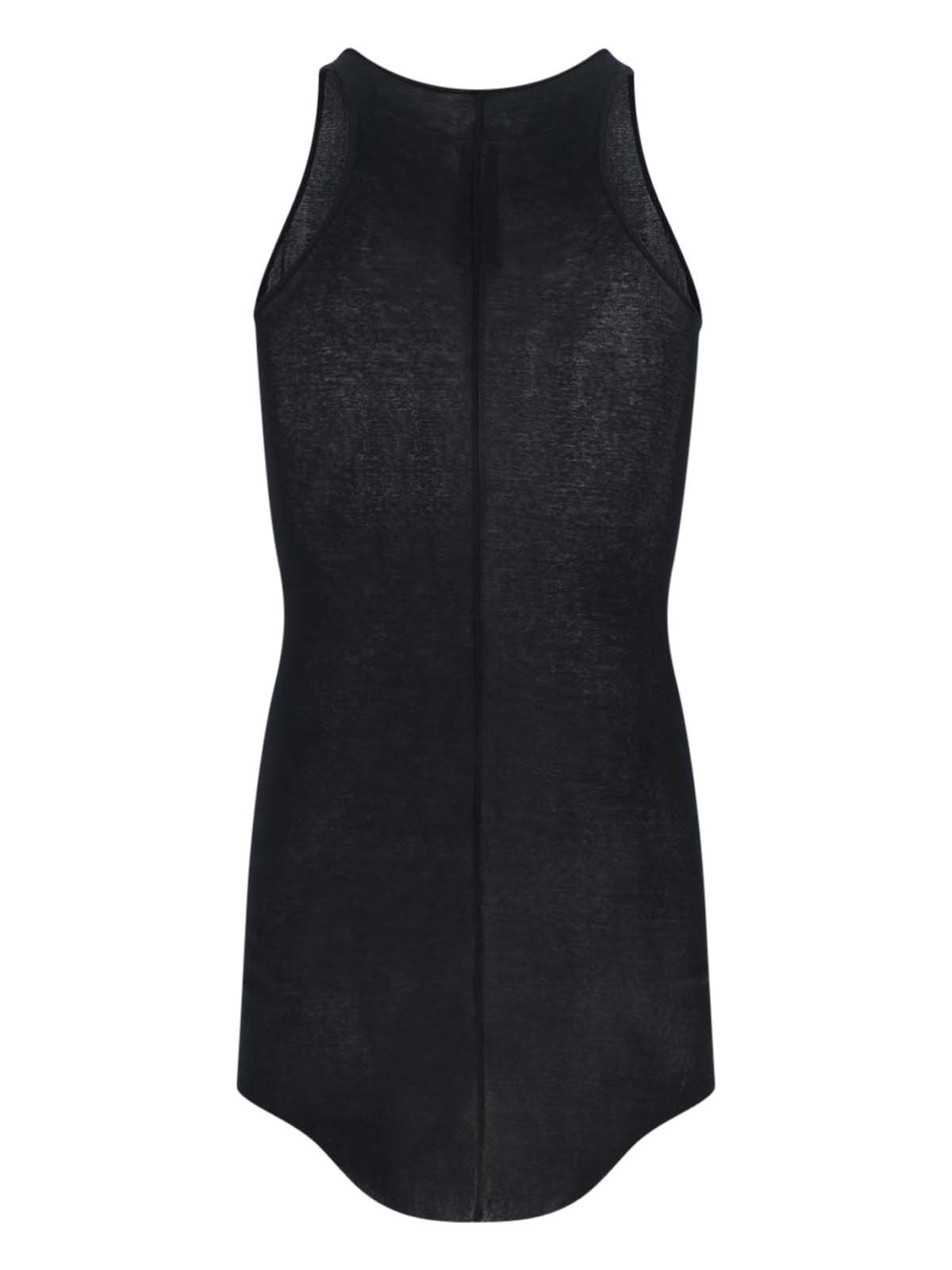 Rick Owens Basic Ribbed Cotton Jersey Tank Top In Black