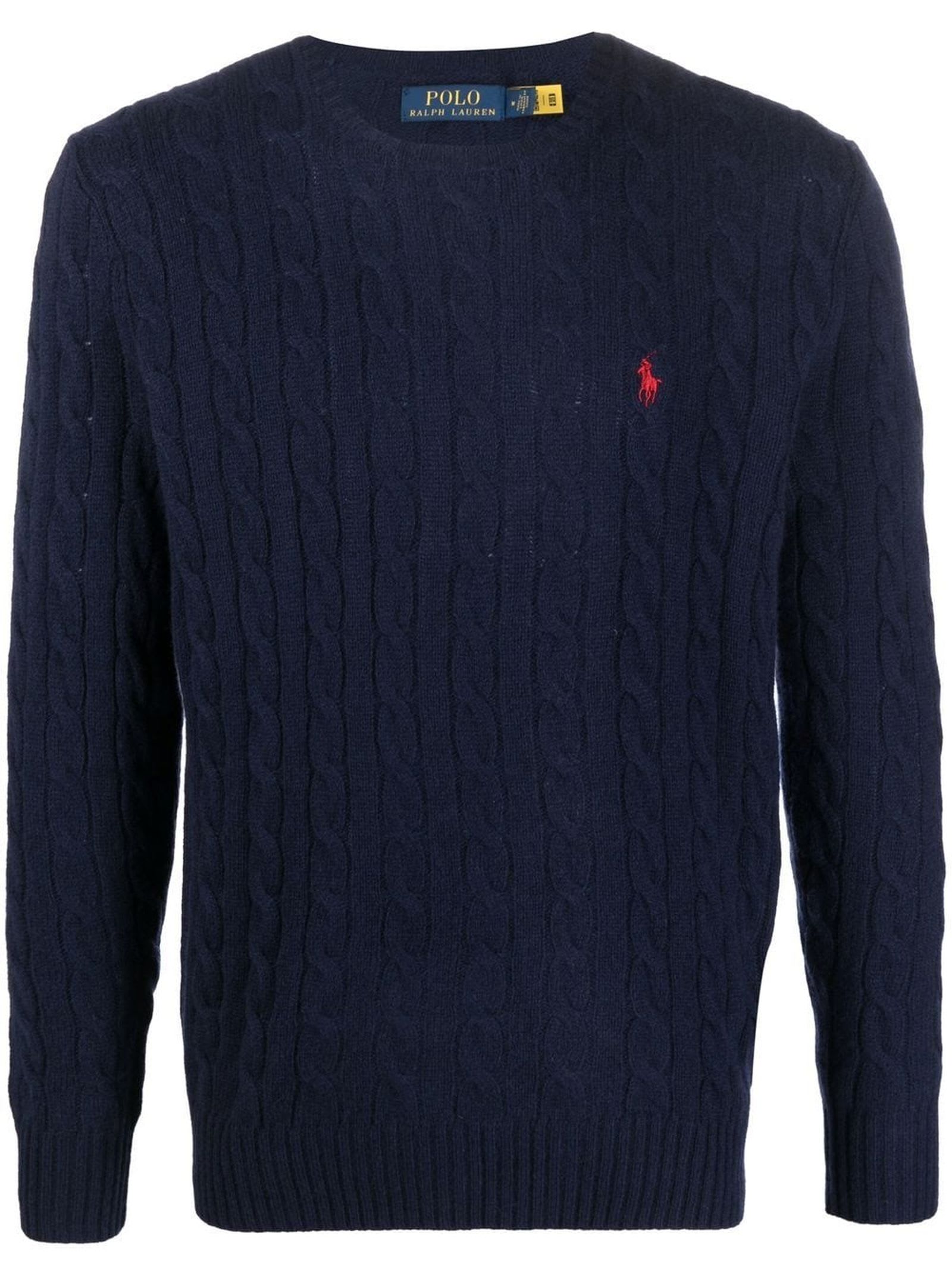 Shop Ralph Lauren Blue Wool And Cashmere Jumper