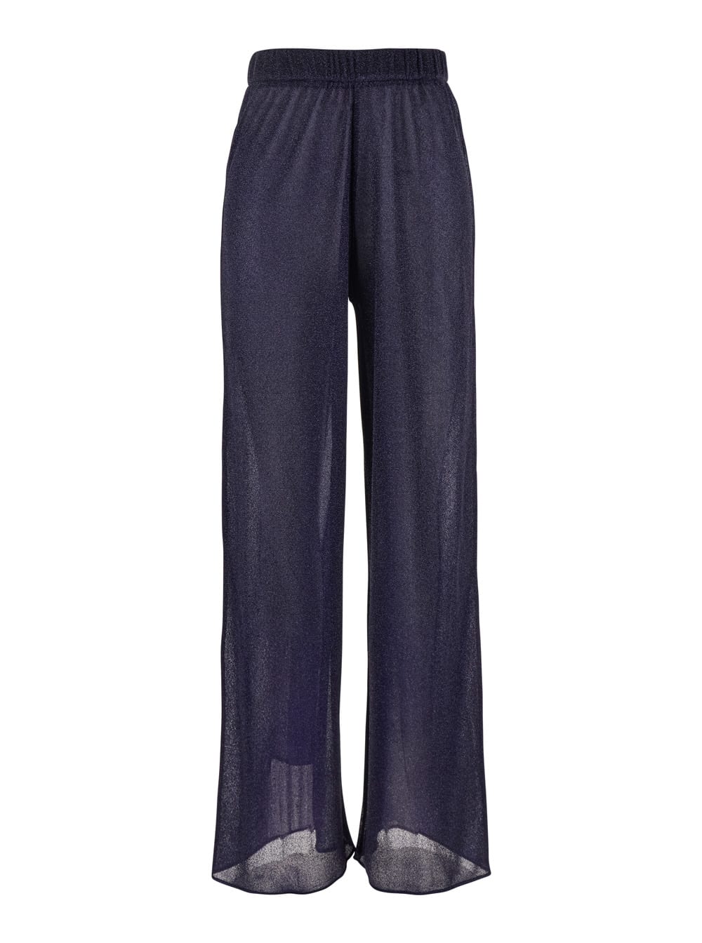 lumiere Blue Pants With Elastic Waist In Tech Fabric Woman