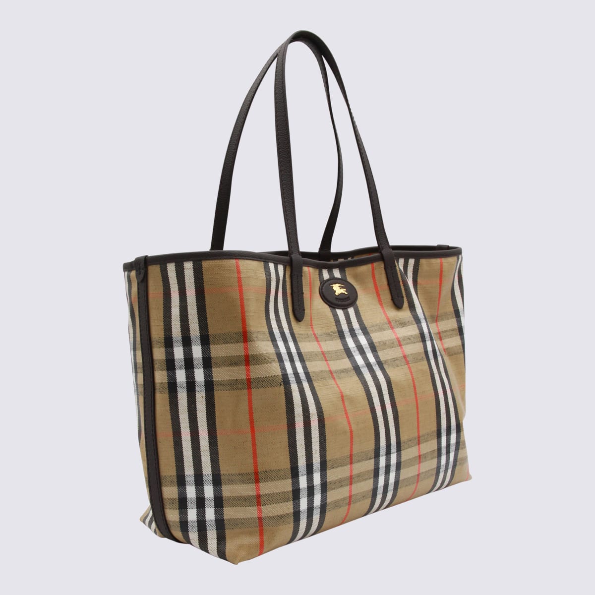 Burberry Womens Highlands Medium Cotton-blend Tote Bag Sand In Sand