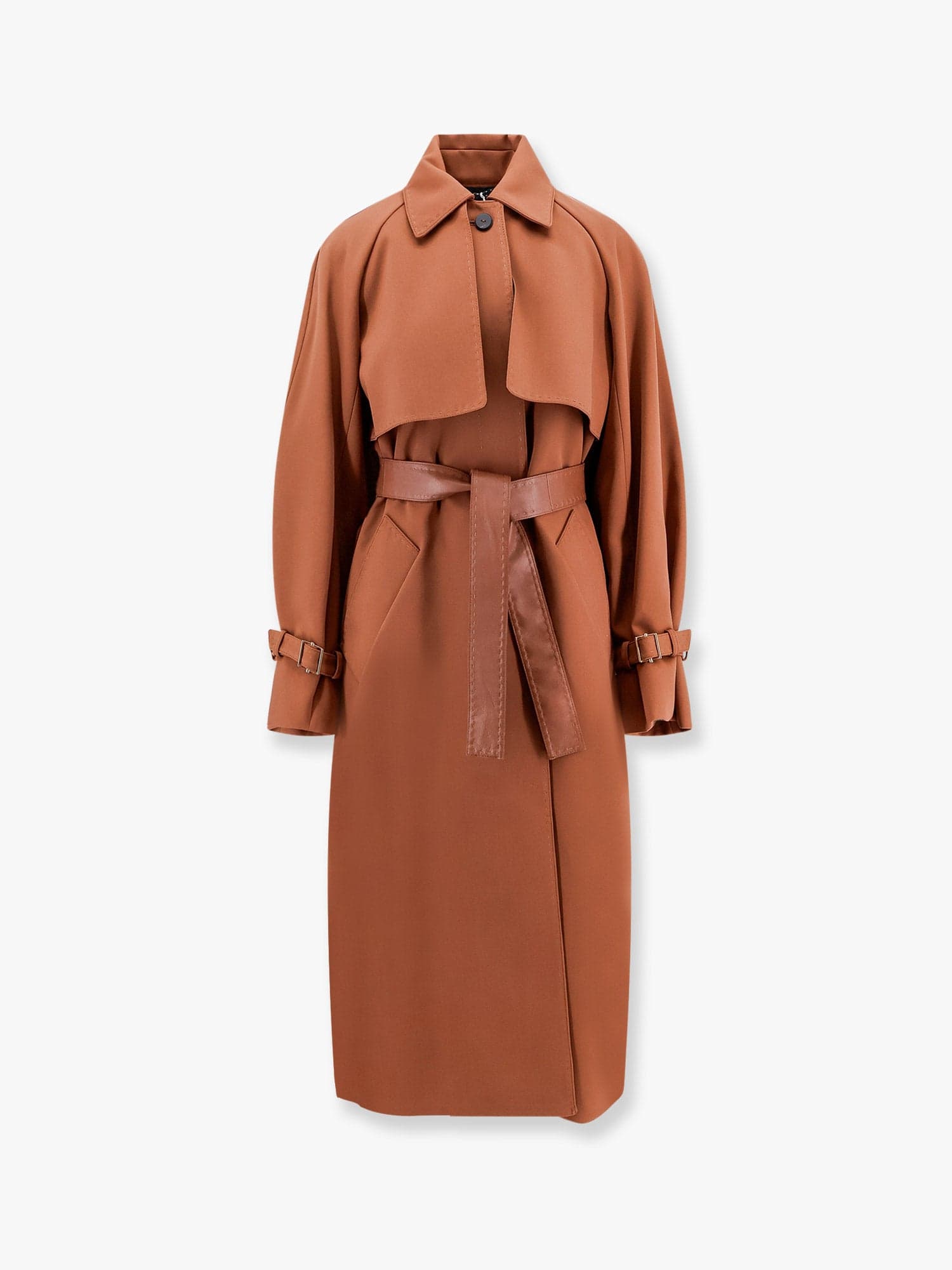 Max Mara Cosimo Oversize Wool Blend Coat With Water Repellent Effect In Brown
