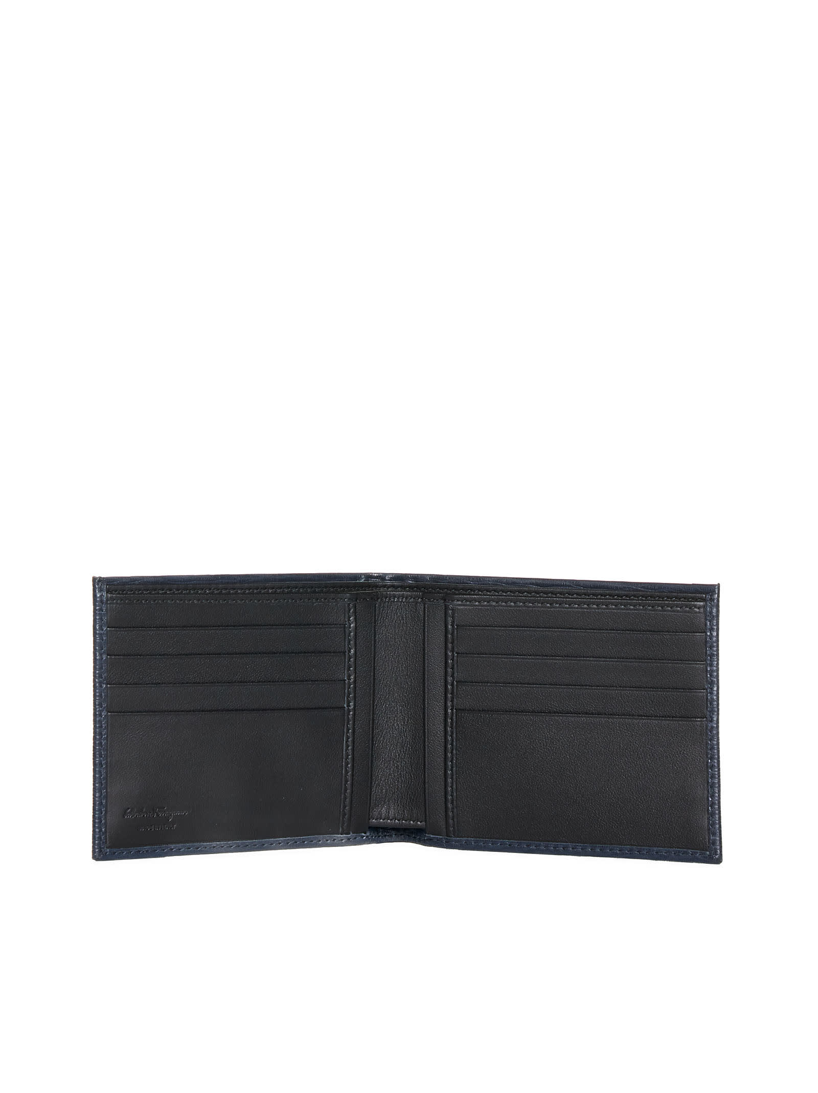 Shop Ferragamo Wallet In Deep Ocean || Nero 50 || Nero