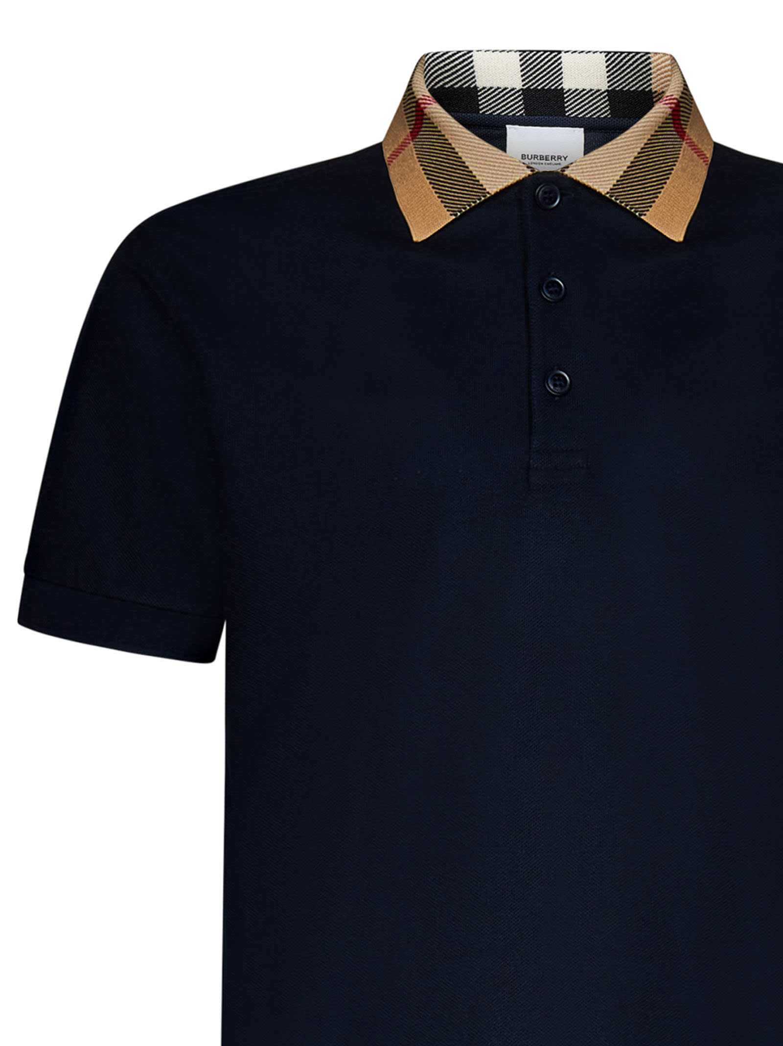Shop Burberry Polo Shirt In Blue