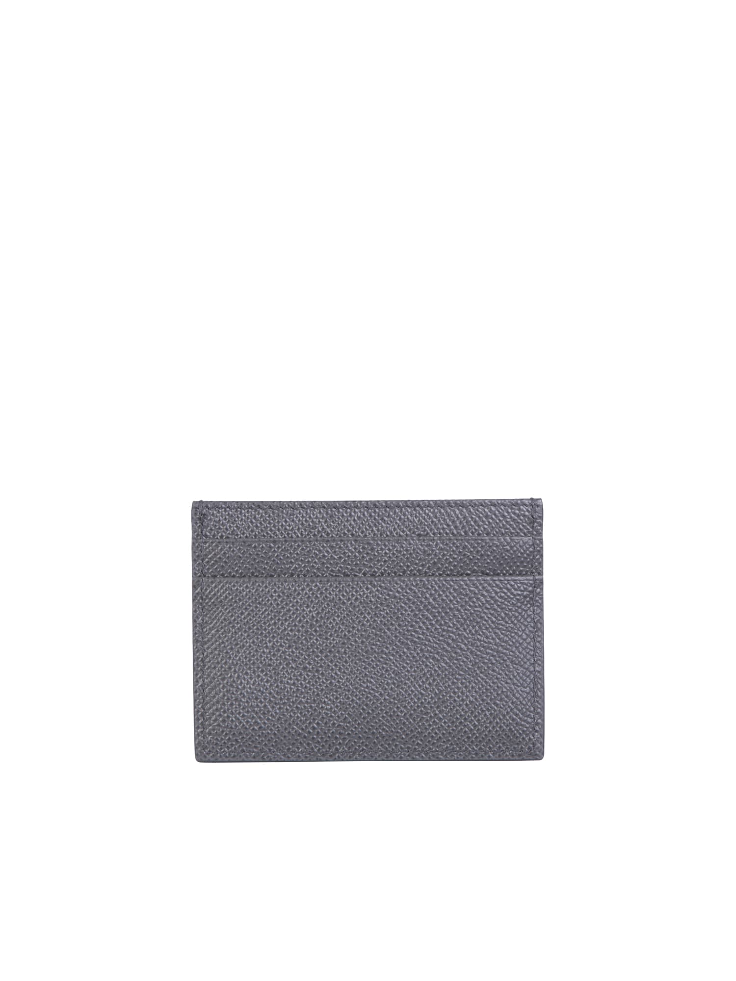 Shop Dolce & Gabbana Metal Plaque Grey Cardholder