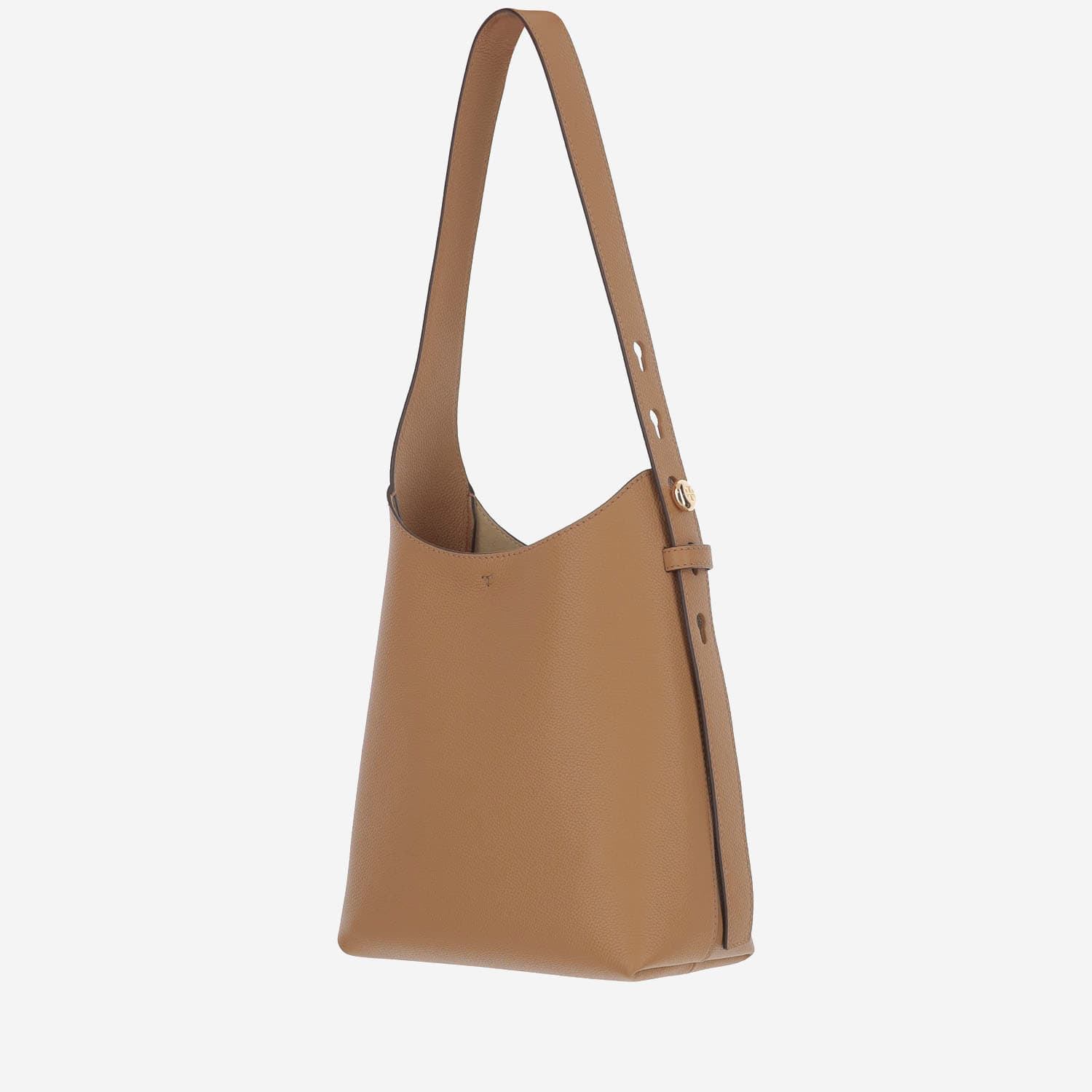 Tory Burch Light Brown Leather Hobo Romy Small Shoulder Bag In Nude