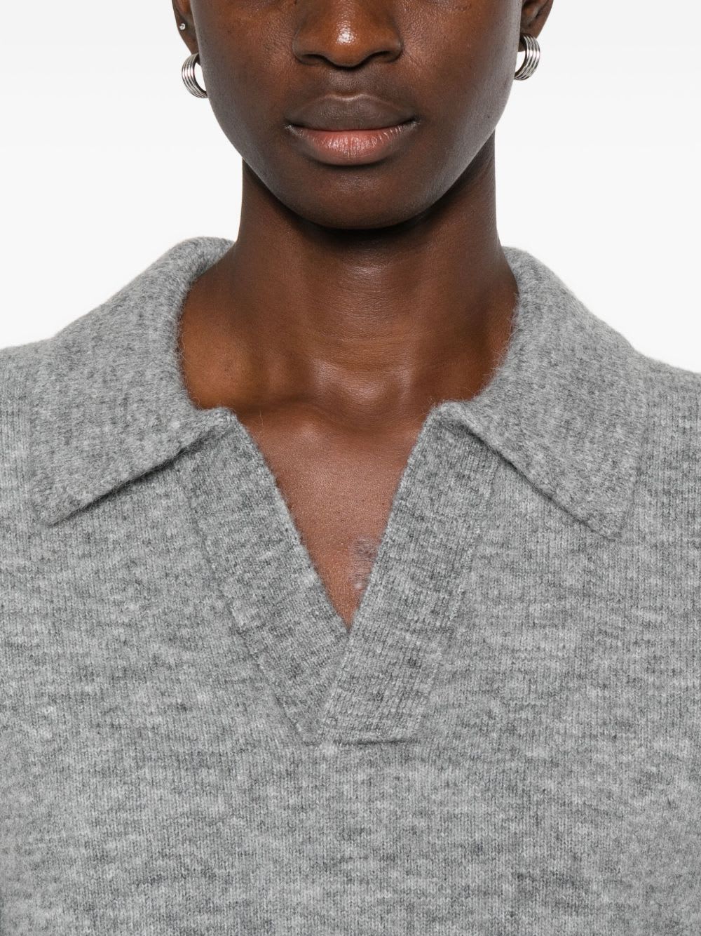 Dunst Wool Blend Polo Sweater In Gray