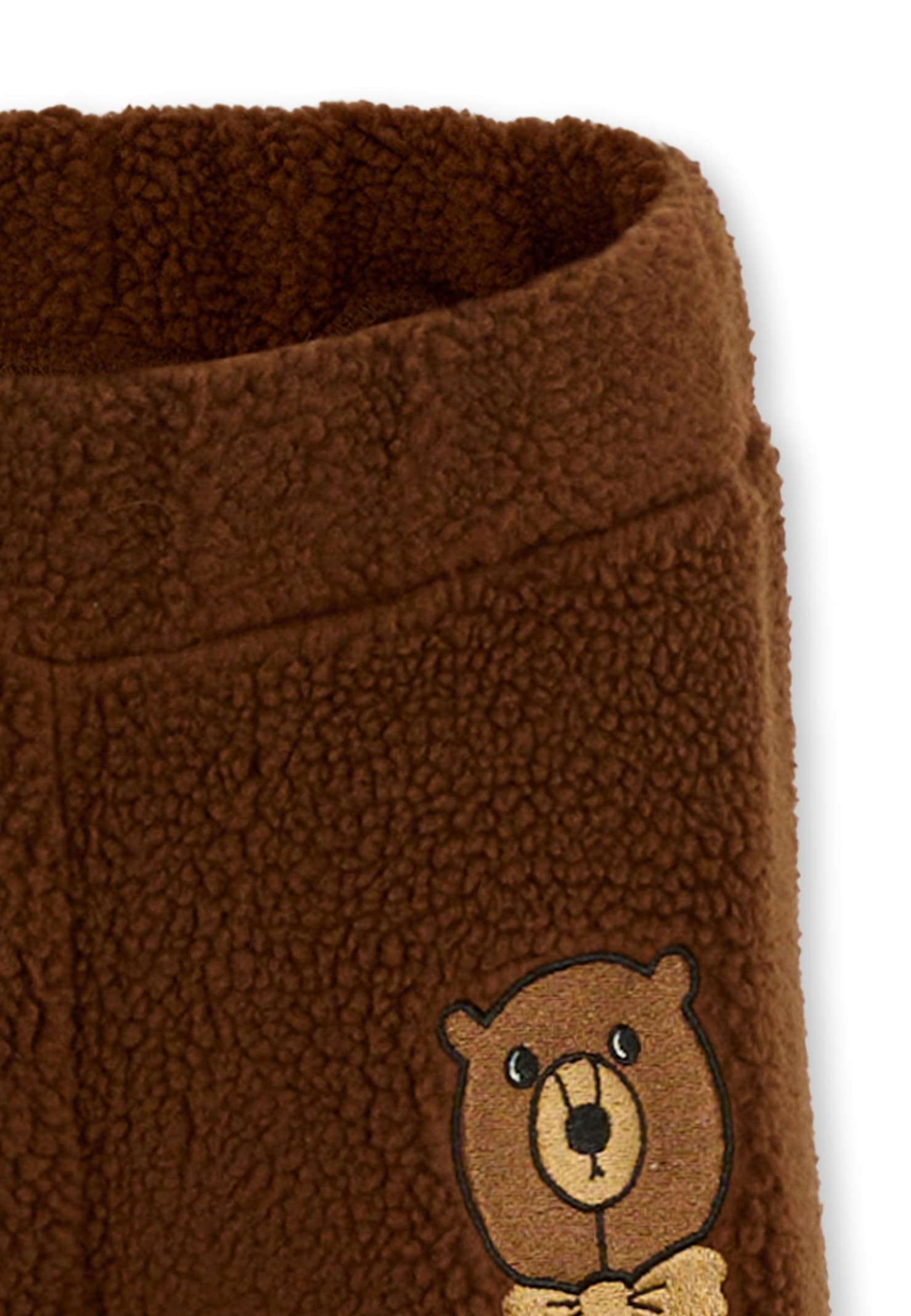 Mini Rodini Brown Trousers For Kids With Bear In Brown
