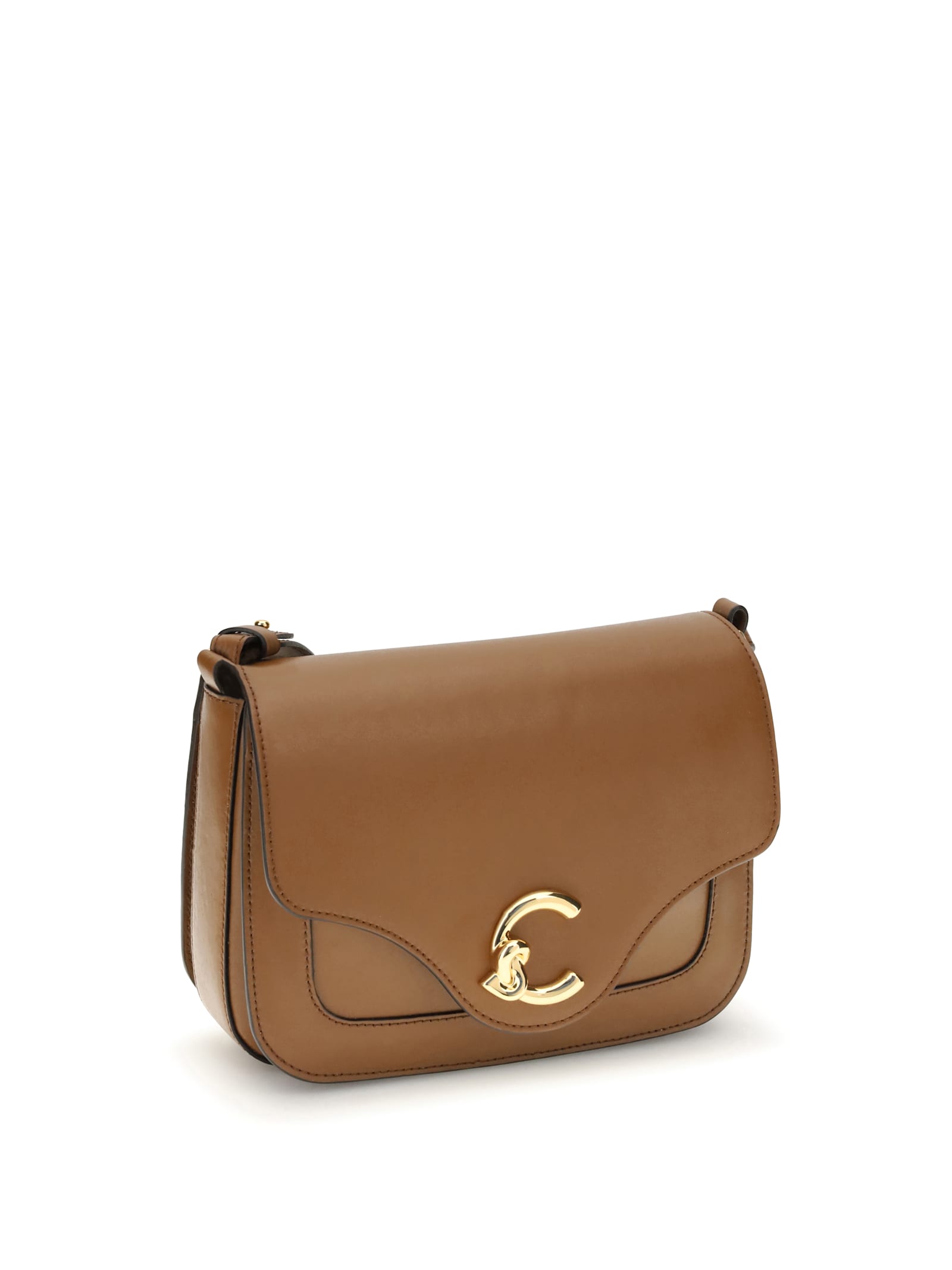 Coccinelle C-me Calf Cocker Small Shoulder Bag In Brown