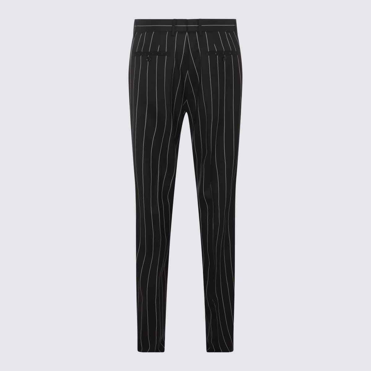 Shop Dolce & Gabbana Black And White Wool Pants