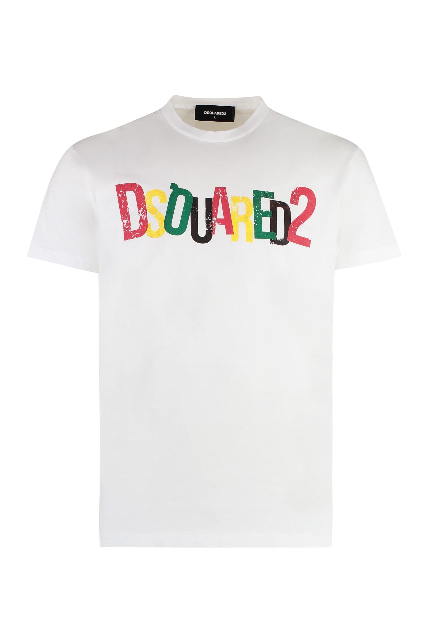 Shop Dsquared2 Cotton Crew-neck T-shirt In White