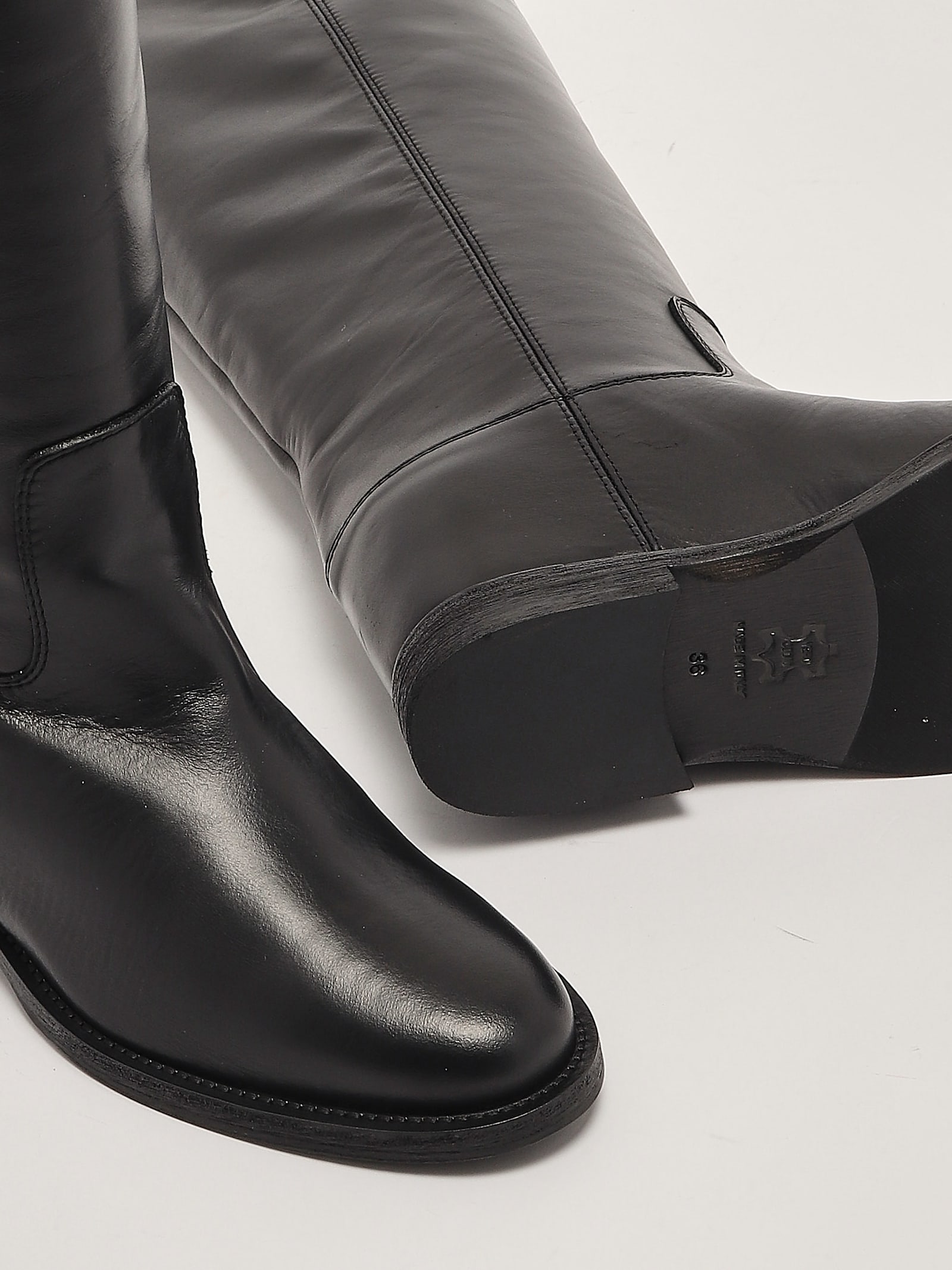 Shop Via Roma 15 Leather Boots In Nero