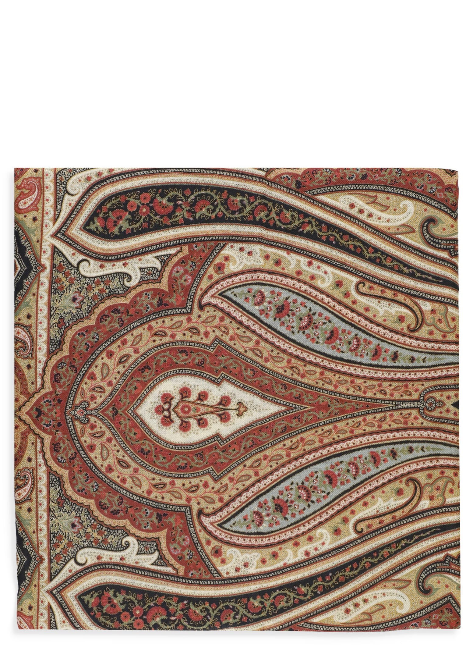 Shop Etro Shawl With Paisley Print In Multicolour