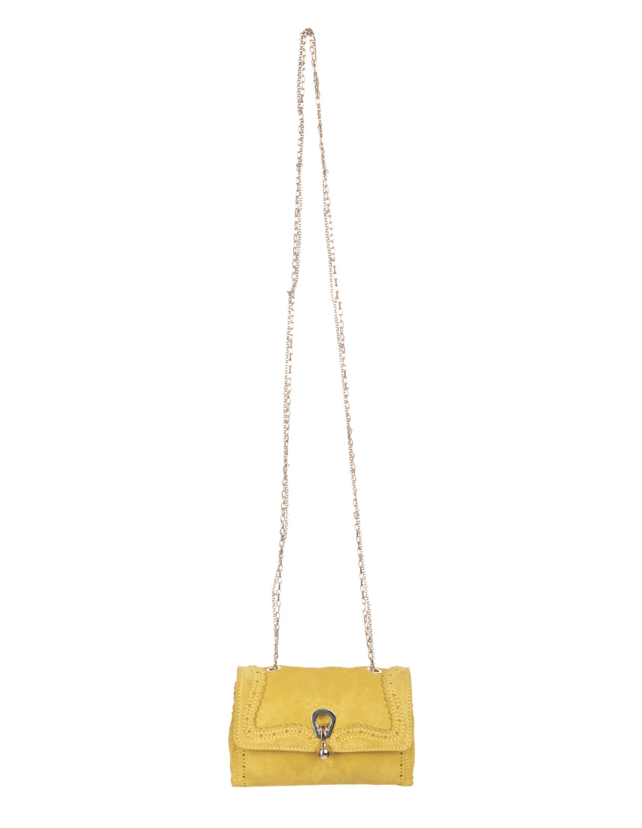 Ermanno Scervino Yellow Mini Faubourg Clutch Bag With Chain Shoulder Strap