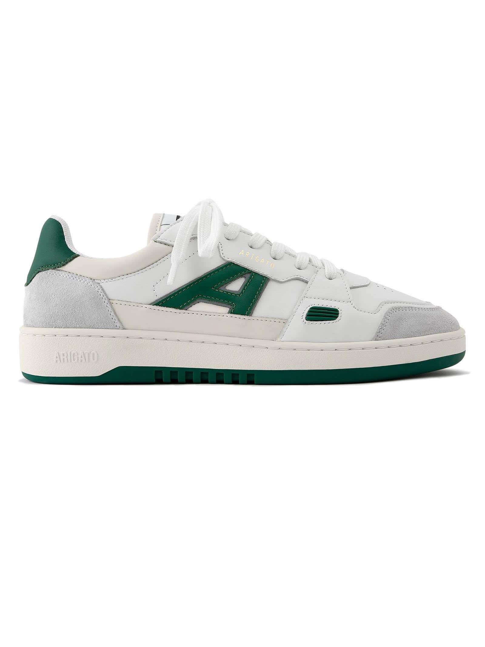 Axel Arigato White And Green A-dice Leather Sneakers