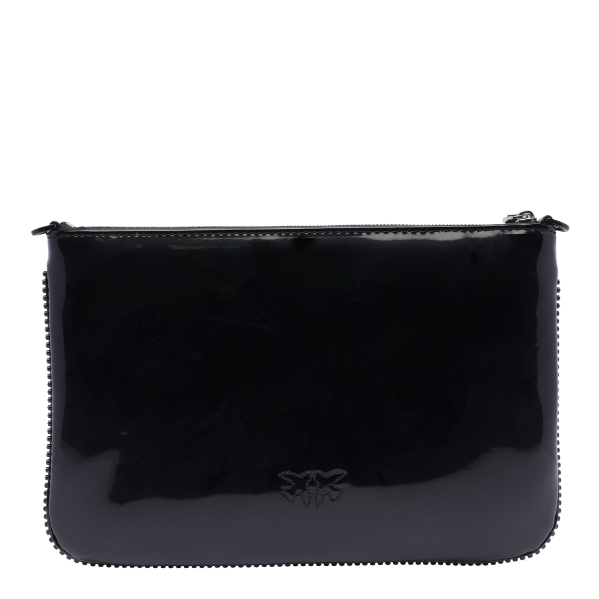 Shop Pinko Classic Love Simply Flat Bag In Nero Limousine Block Color