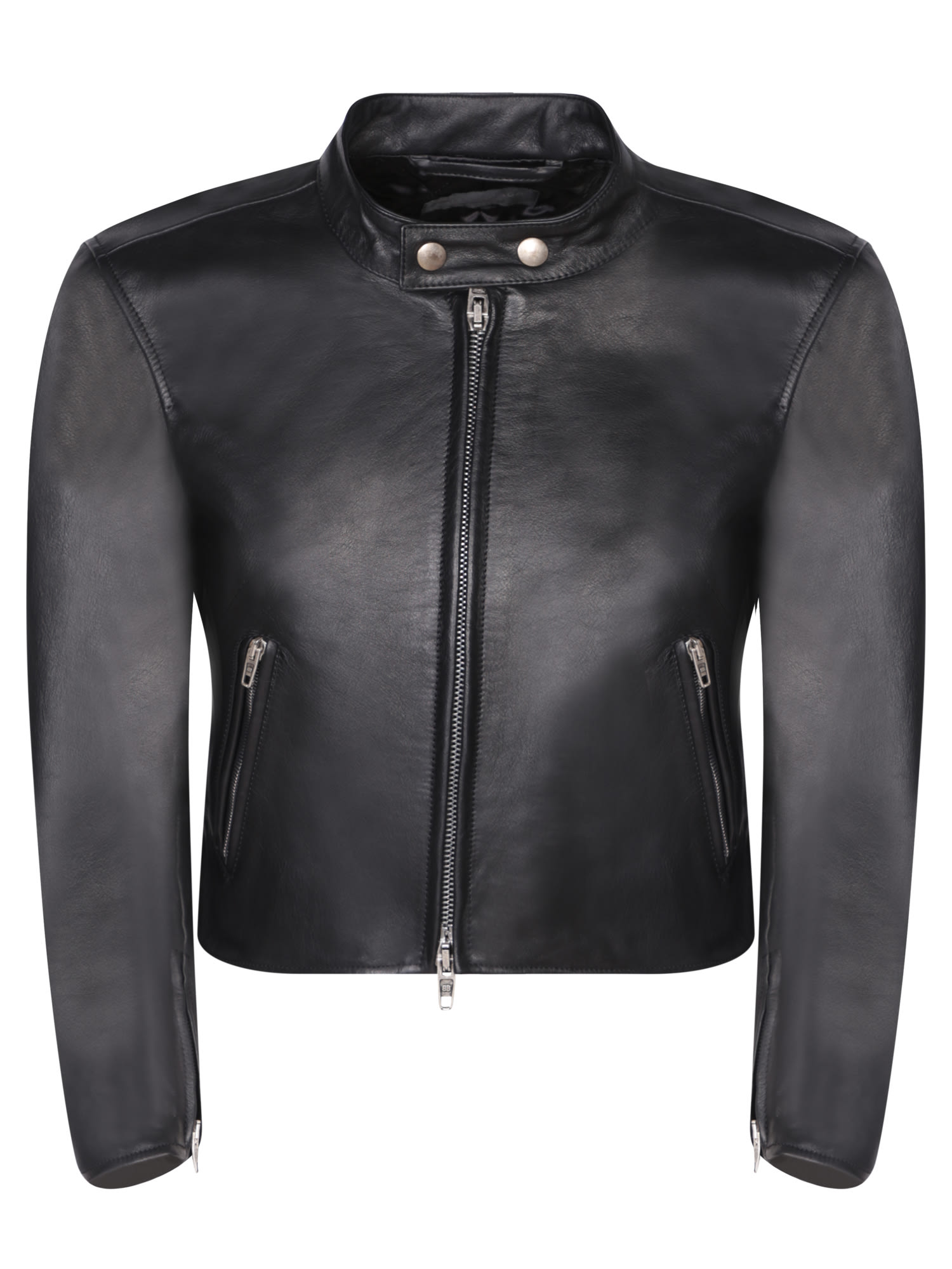 Shop Balenciaga Zippered Black Jacket