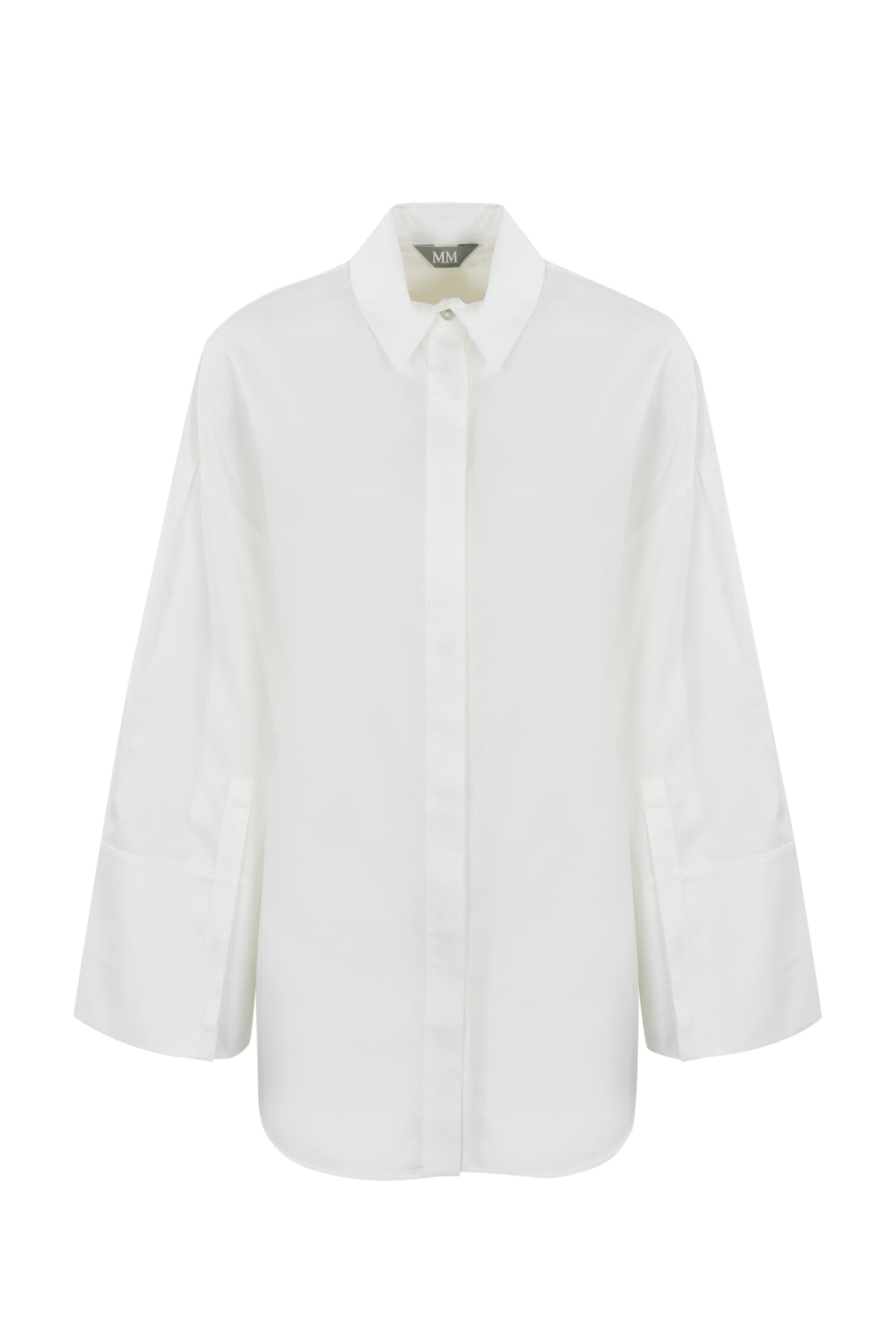 Max Mara Sapore Tunic In Cotton Satin In Bianco