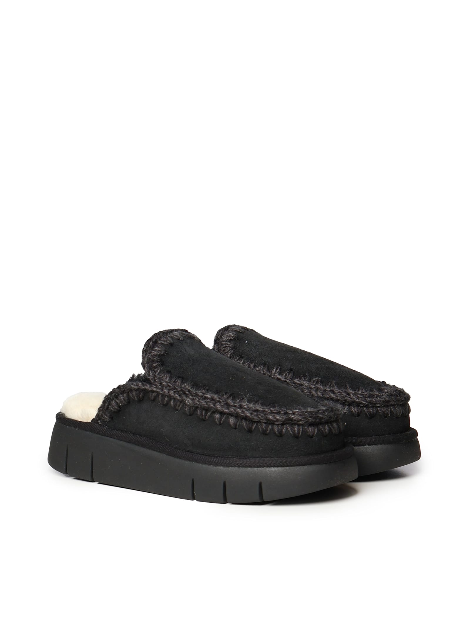 Mou Bounce Clog Mules In Black