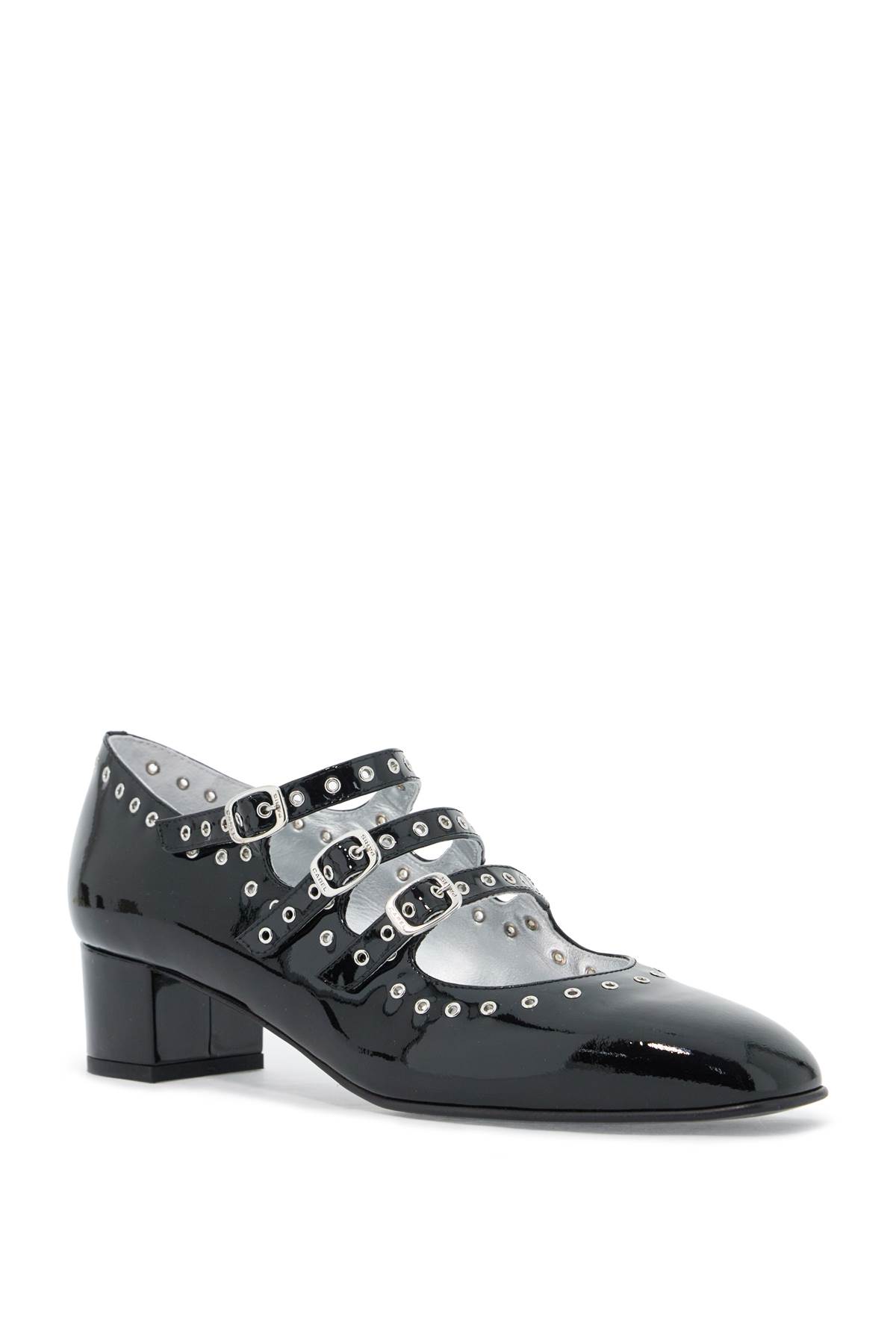 Shop Carel Mary Jane Camden With Eyelets In Vernis Noir/vernis Noir (black)