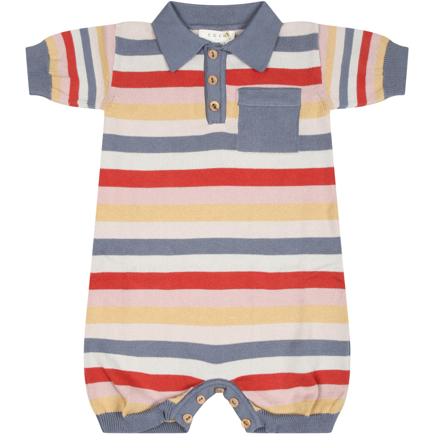 Shop Coco Au Lait Multicolor Romper For Baby Boy With Striped Pattern