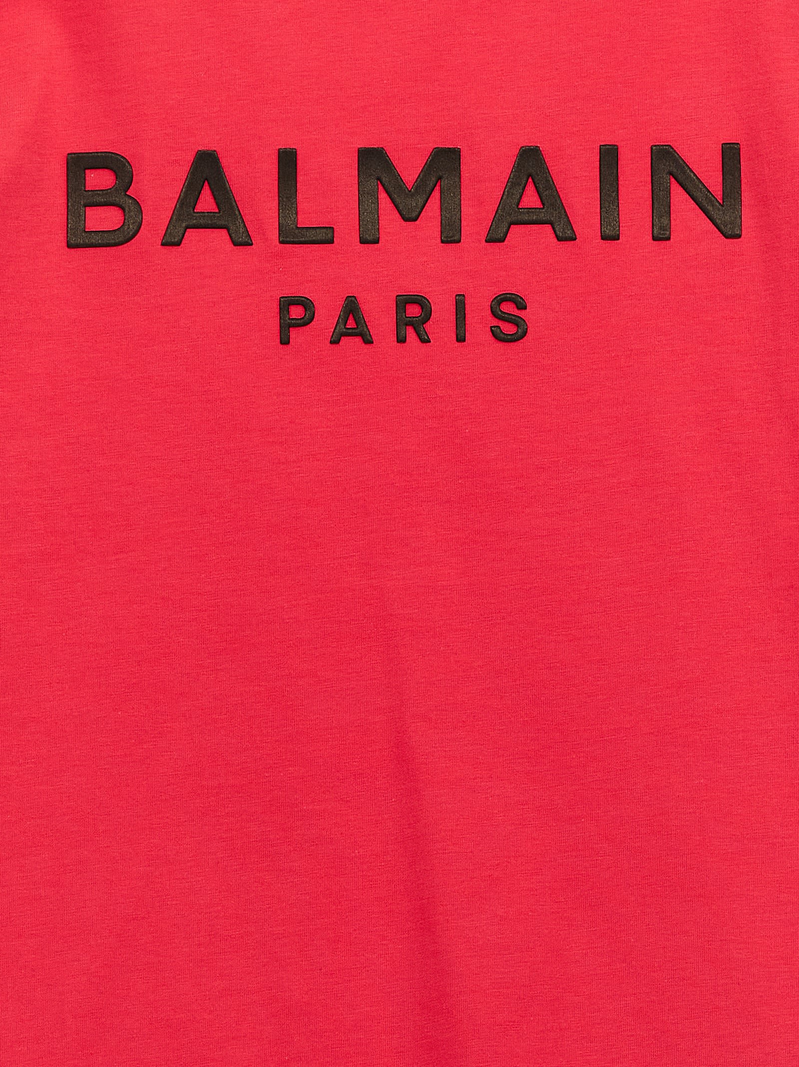 Shop Balmain Logo Print T-shirt In Fucsia