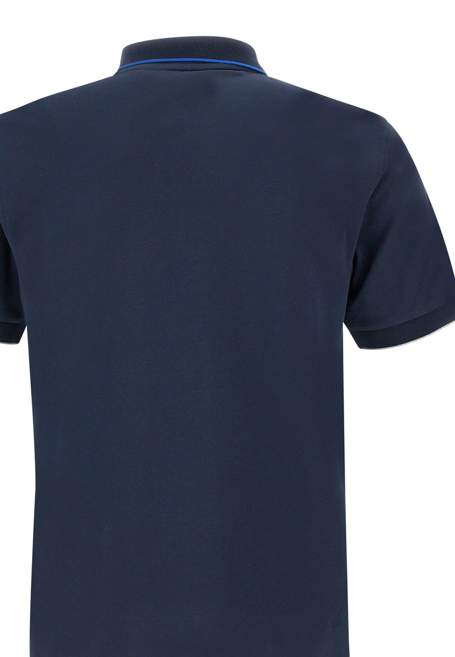Shop Sun 68 Small Stripe Cotton Polo Shirt In Blu