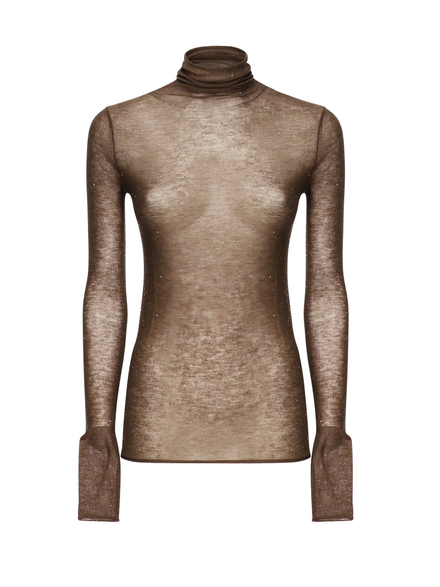 Wool Sweater With Micro Sequins